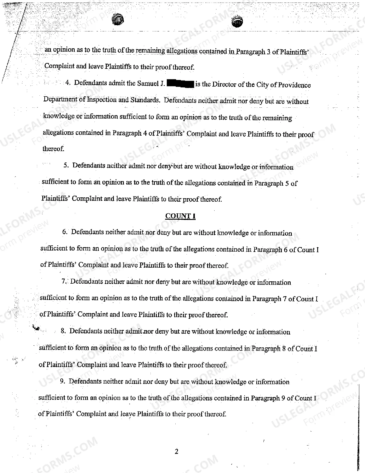 Preview A02 Defendants' Answer to Plaintiffs' Complaint