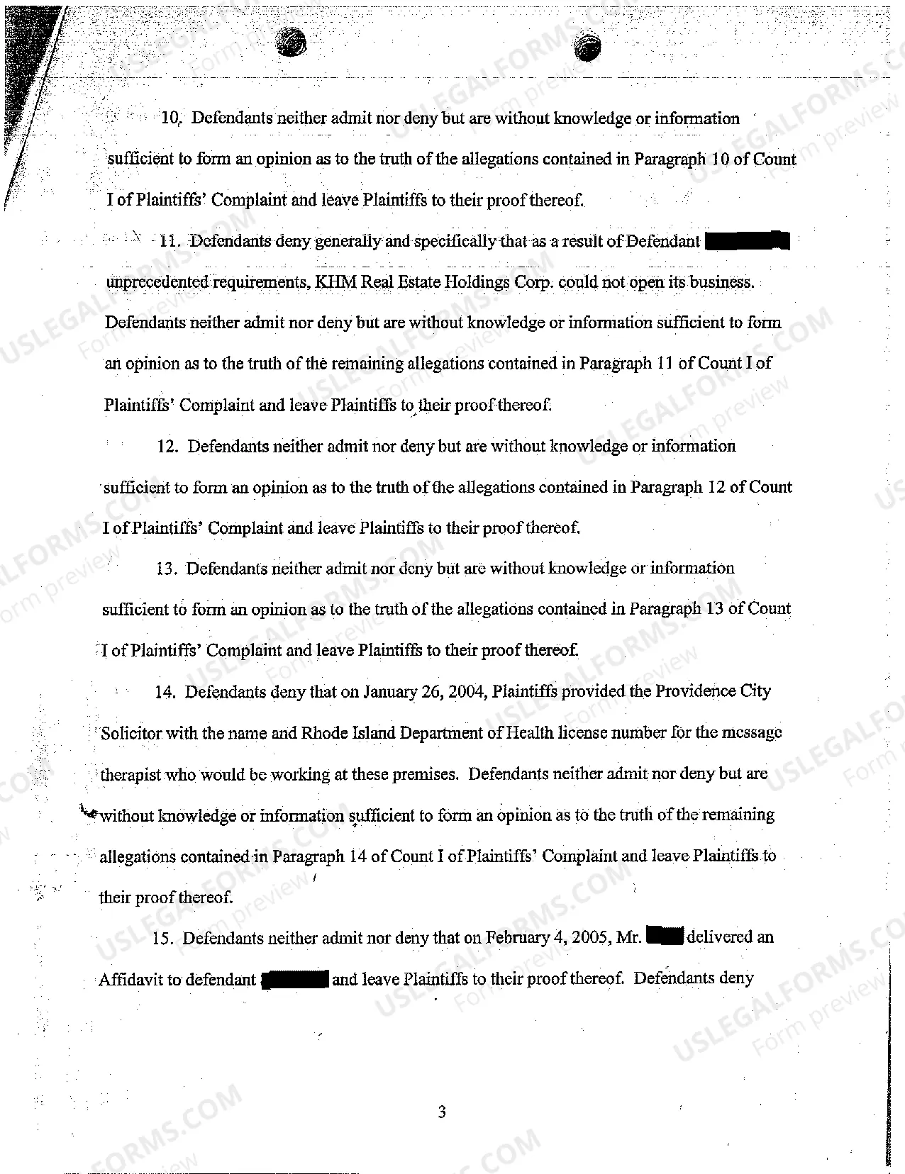 Preview A02 Defendants' Answer to Plaintiffs' Complaint