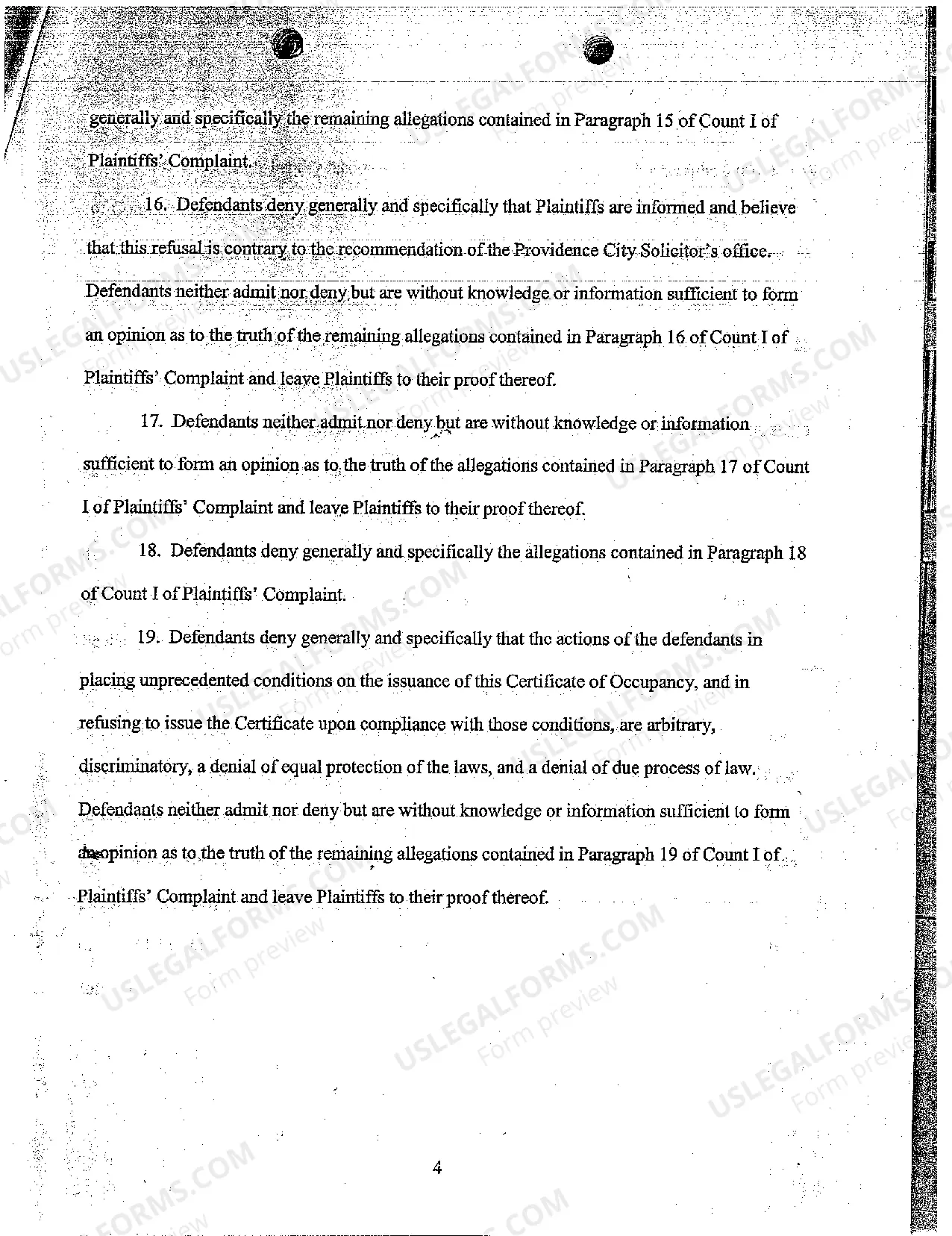 Preview A02 Defendants' Answer to Plaintiffs' Complaint