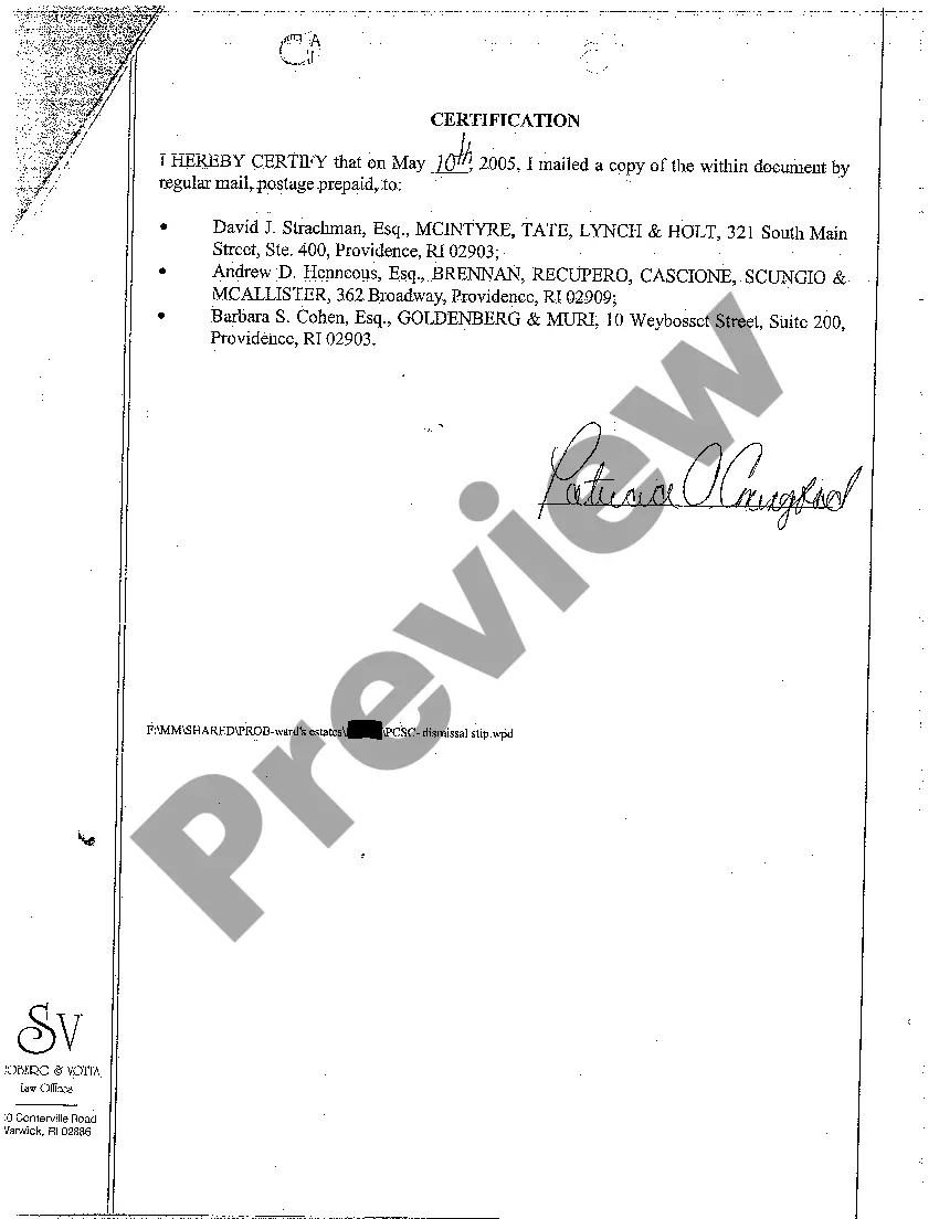 Preview A10 Stipulation of Dismissal with Prejudice