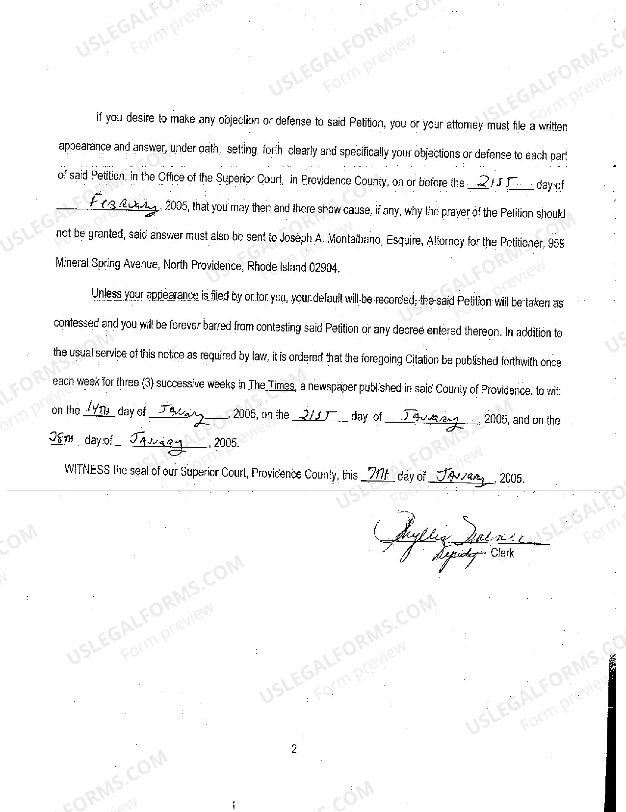 Preview A03 Citation Summons