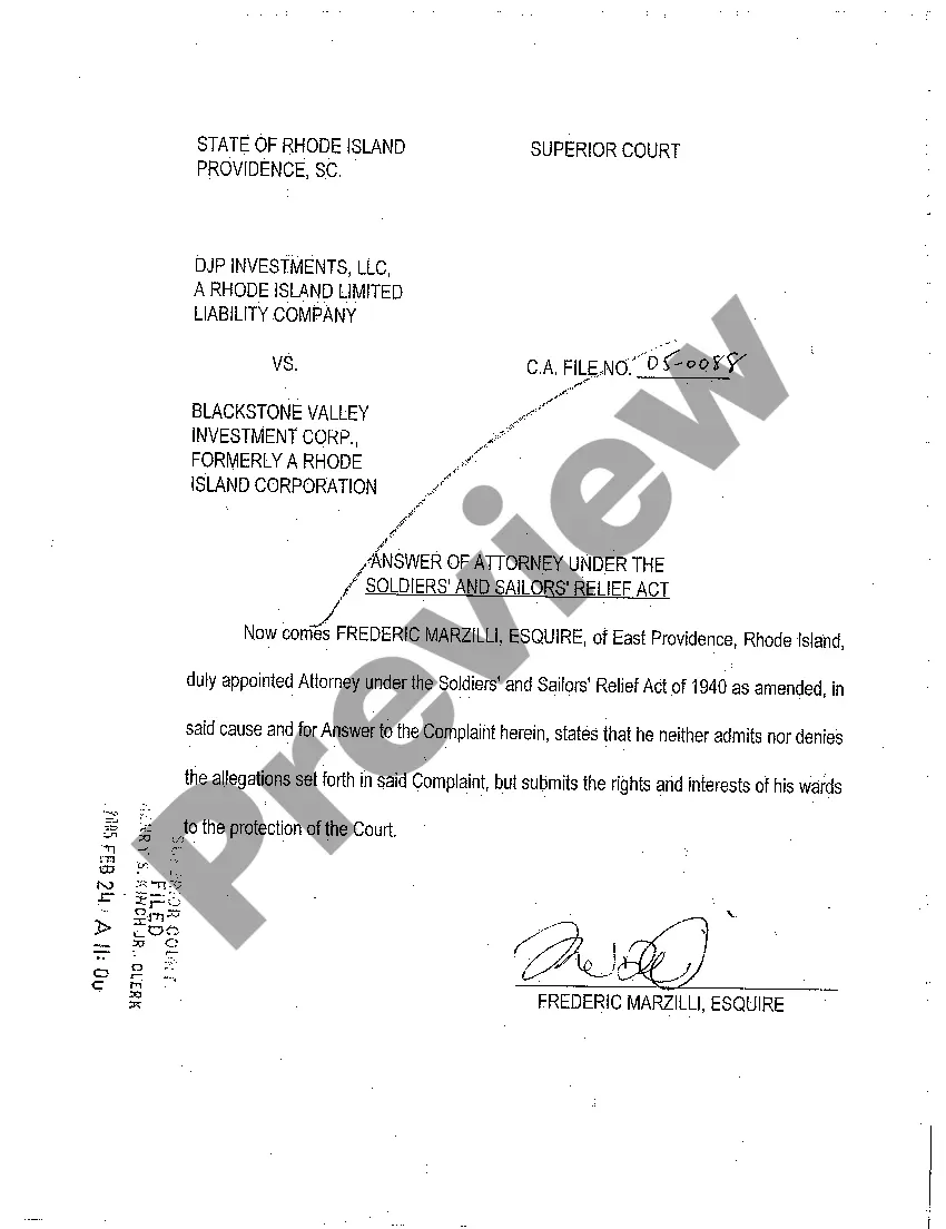 Preview A07 Motion for Appointment of Attorney Under Soldiers and Sailors Relief Act