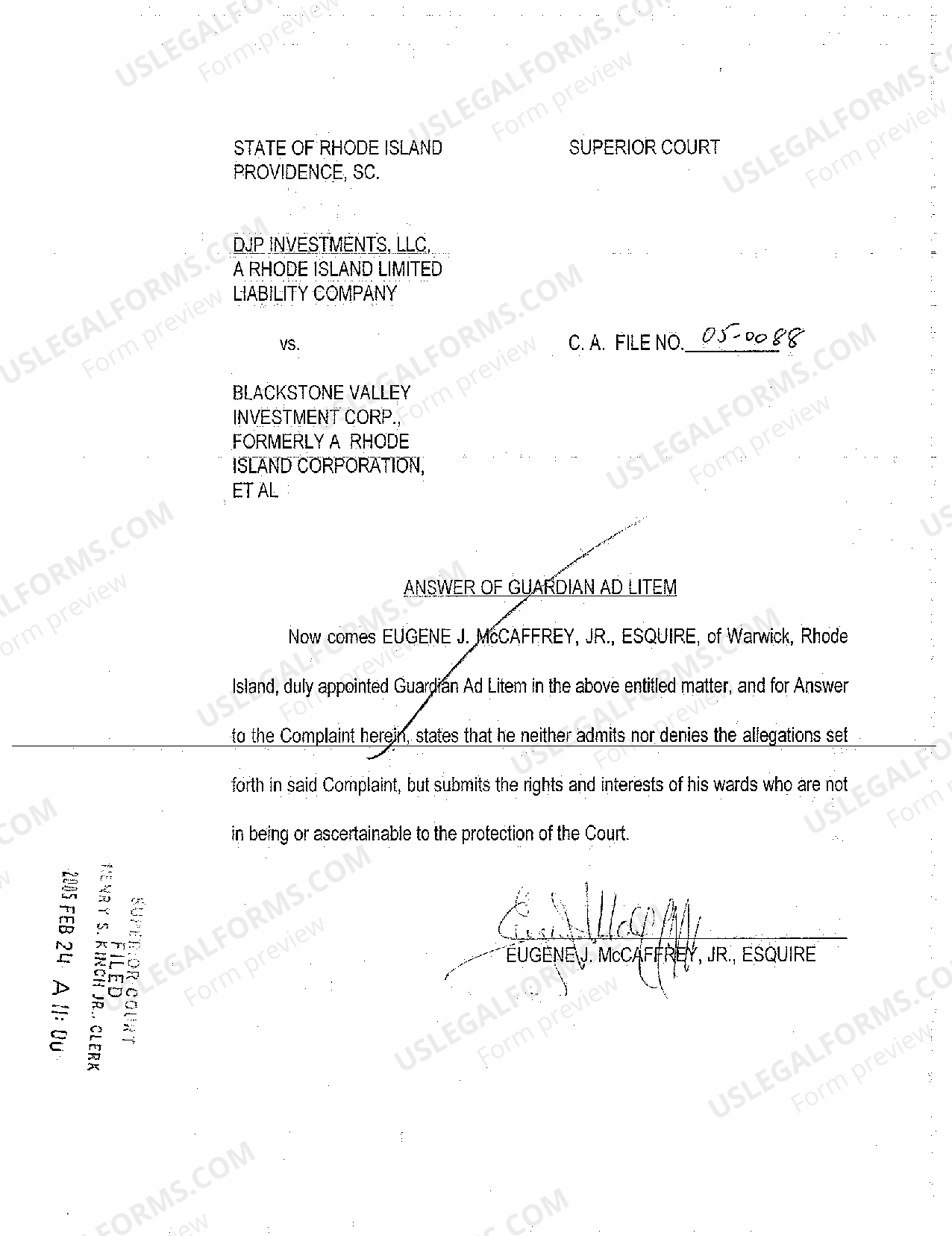 Rhode Island Motion for Appointment of Guardian at Litem US Legal Forms