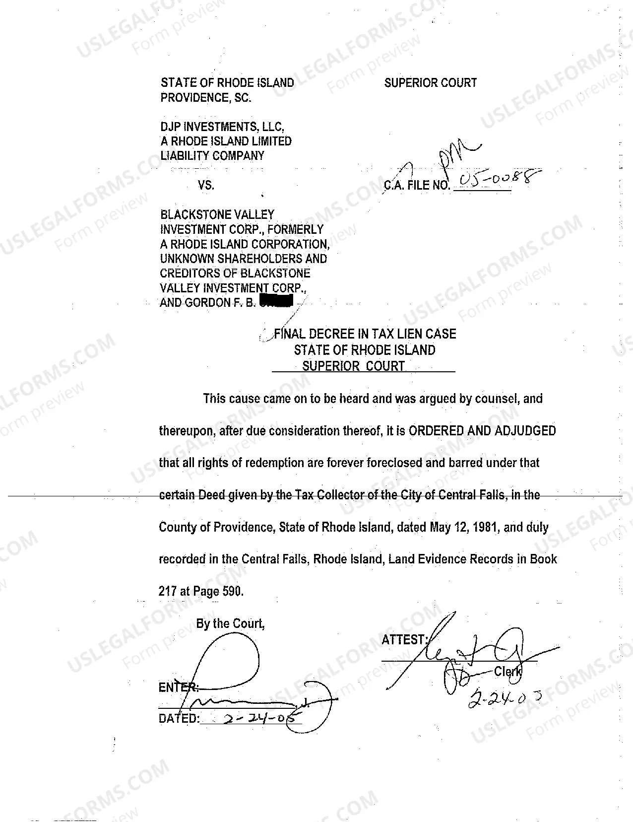 Preview A09 Notice of Disposal in Tax Lien Case