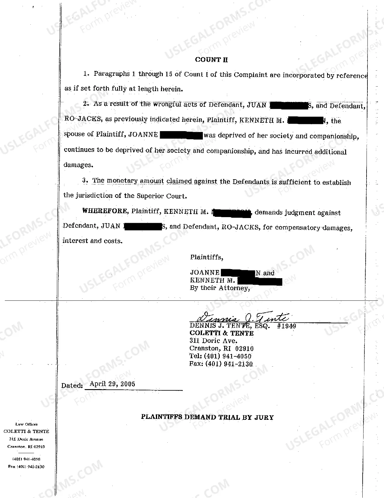 Preview A02 Complaint for Sexual Harassment