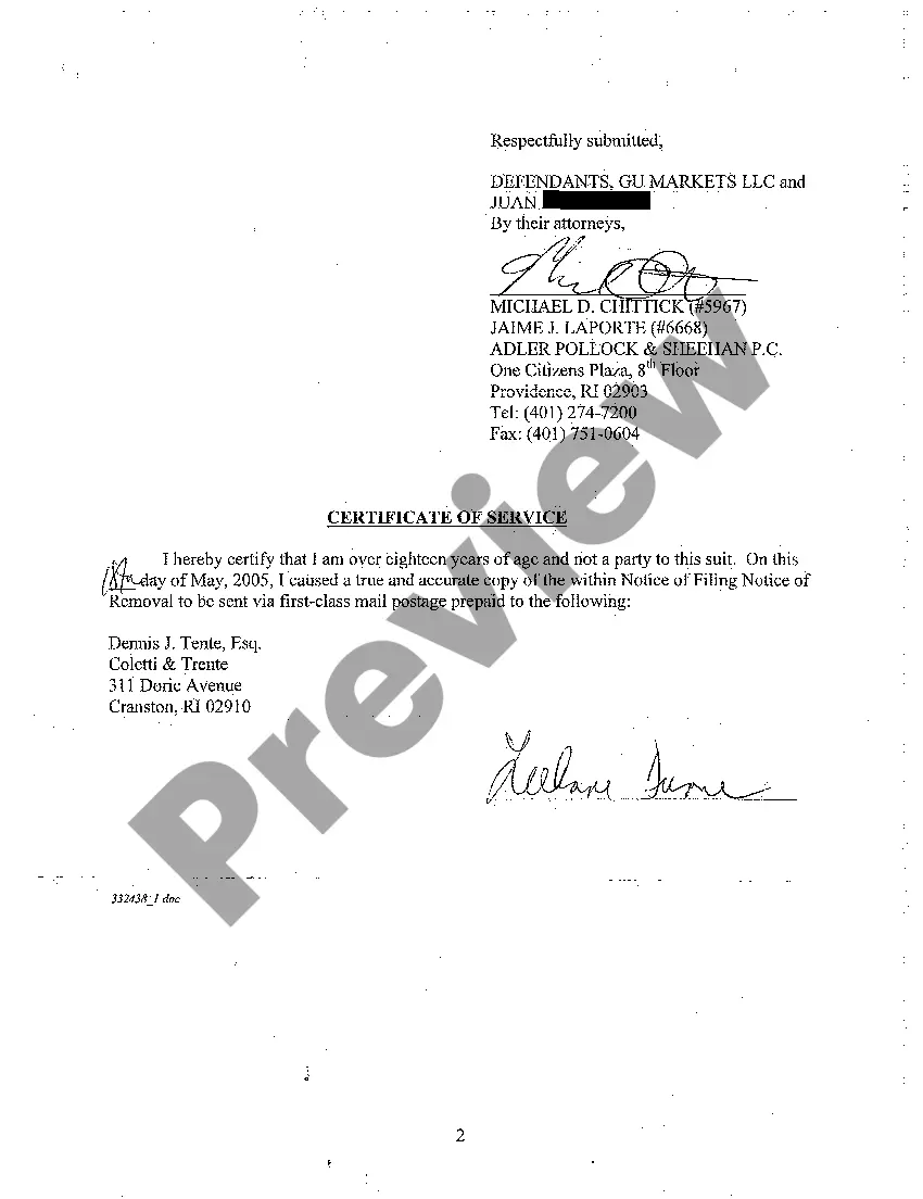 Preview A04 Notice of Filing Notice of Removal