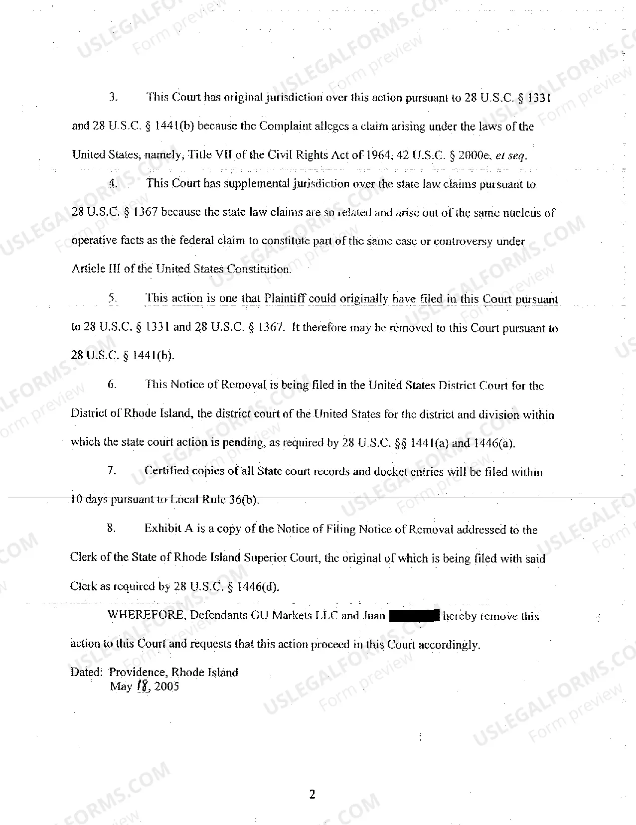 Preview A05 Notice of Removal