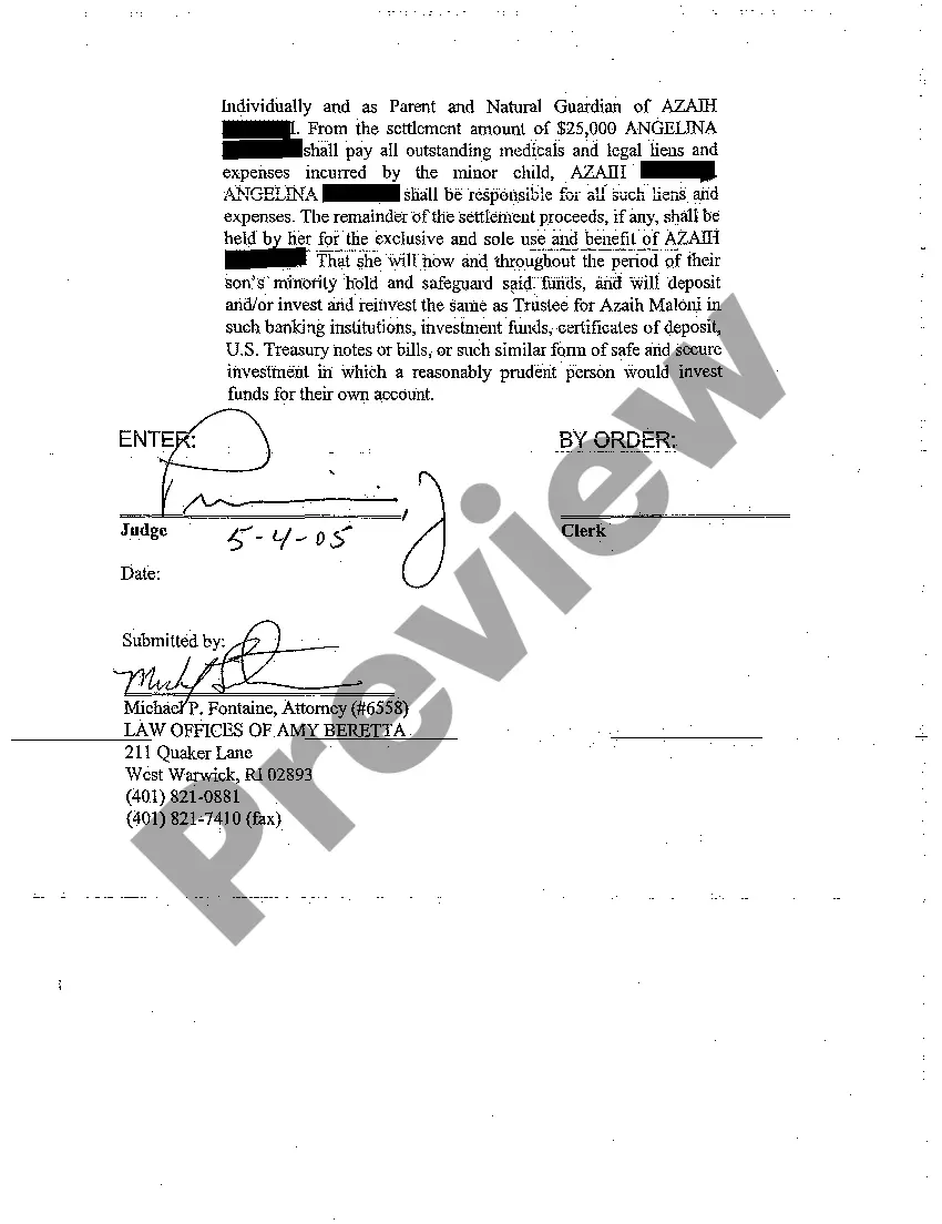 Preview A12 Order of Assent to Compromise and Settle Claim