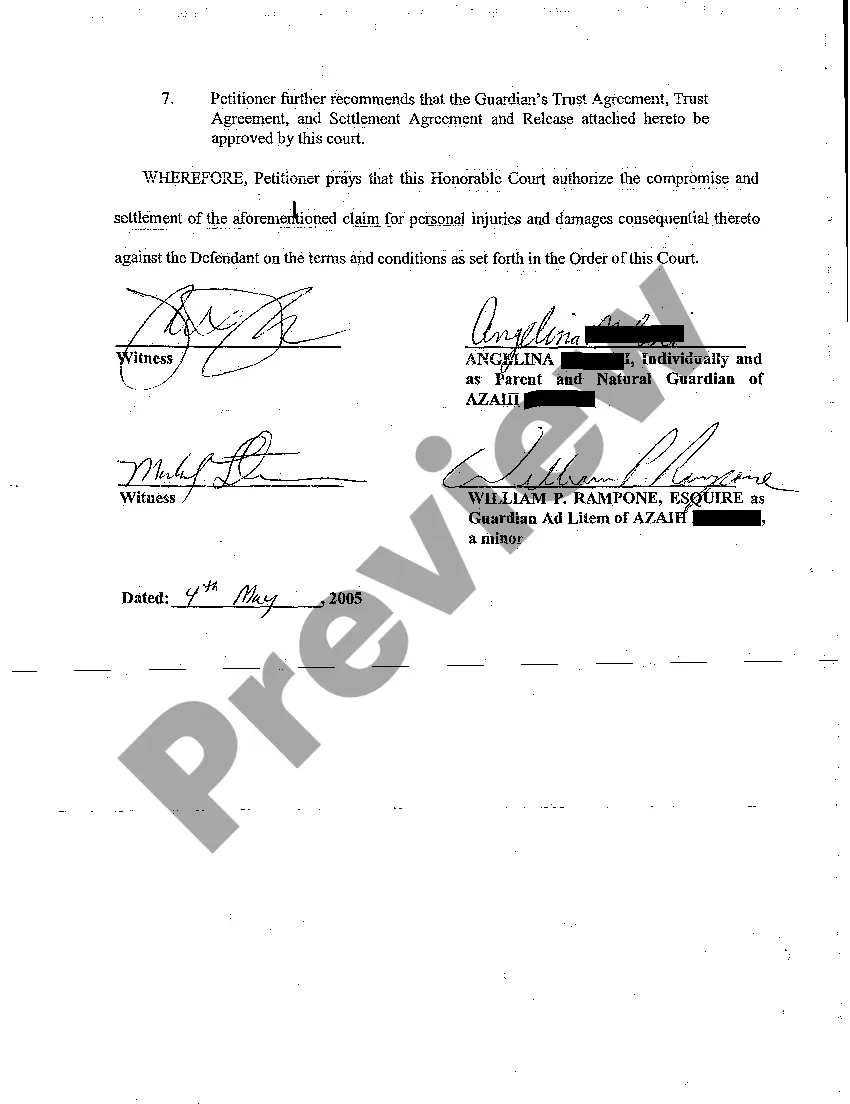 Preview A13 Petition to Settle and Compromise Claim