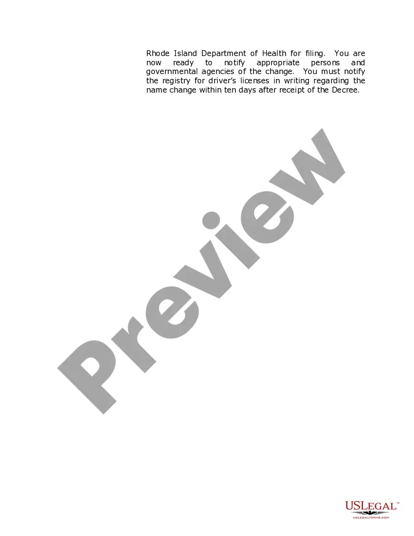 Preview Rhode Island Name Change Instructions and Forms Package for an Adult