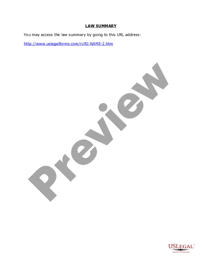 Preview Rhode Island Name Change Instructions and Forms Package for a Minor