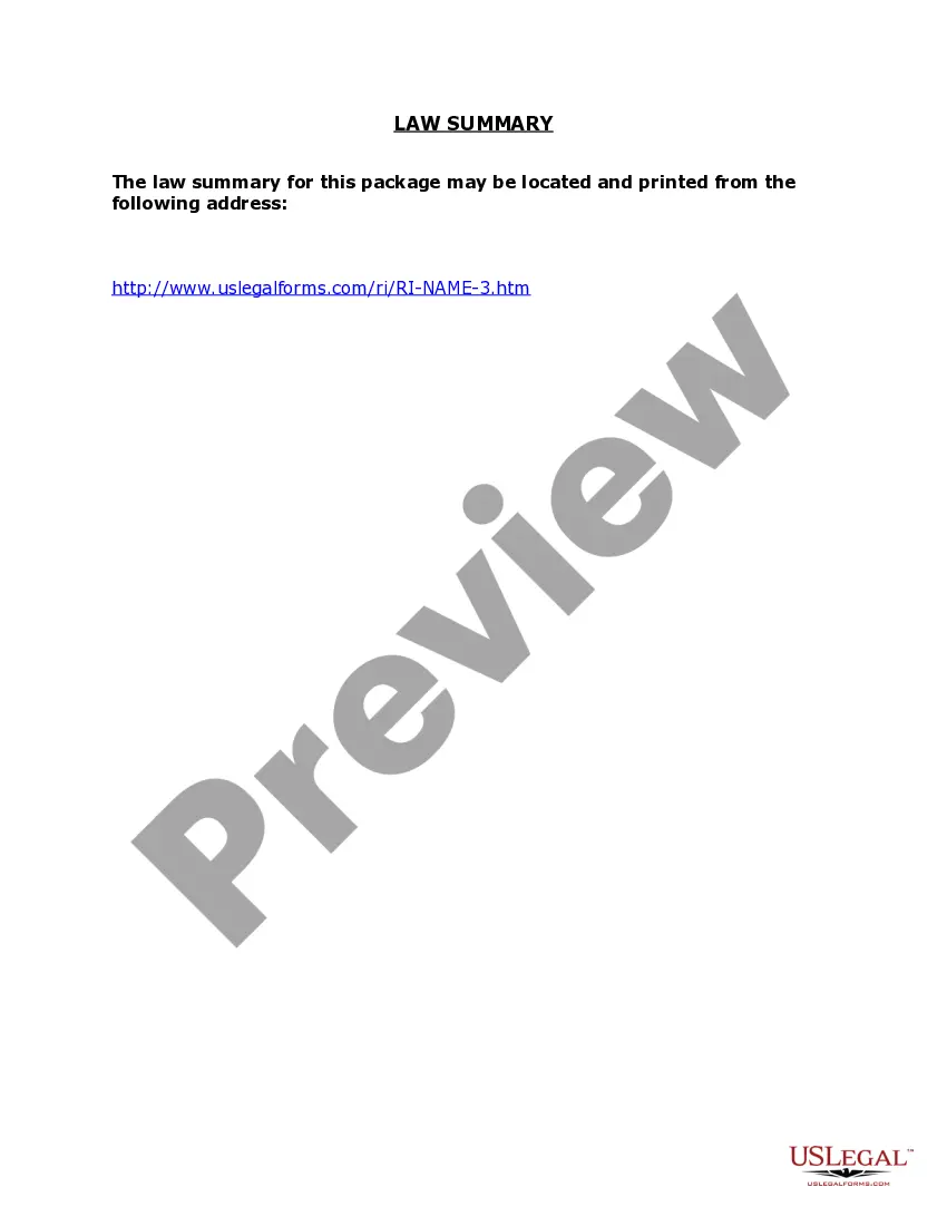 Preview Rhode Island Name Change Instructions and Forms Package for a Family