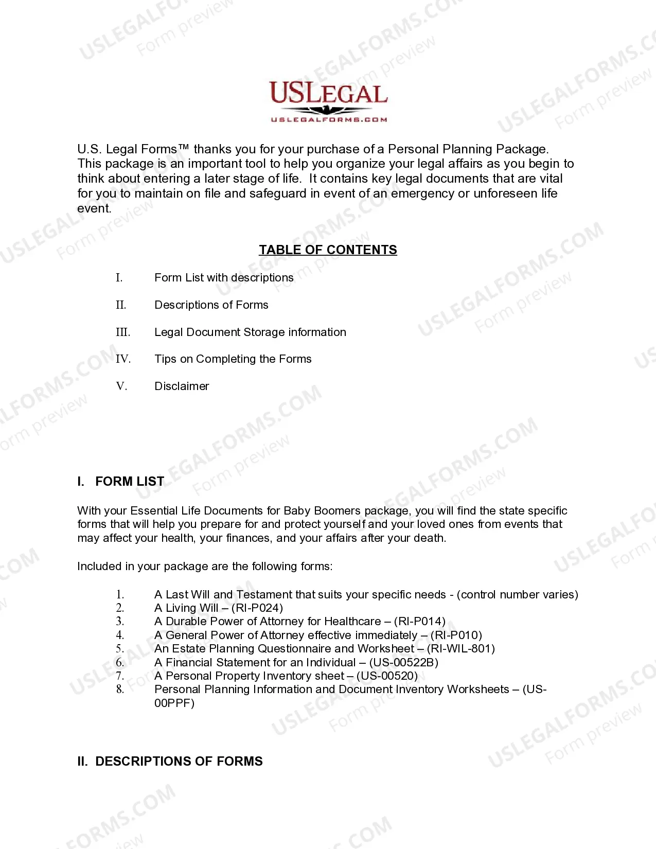 Preview Rhode Island Essential Legal Life Documents for Baby Boomers