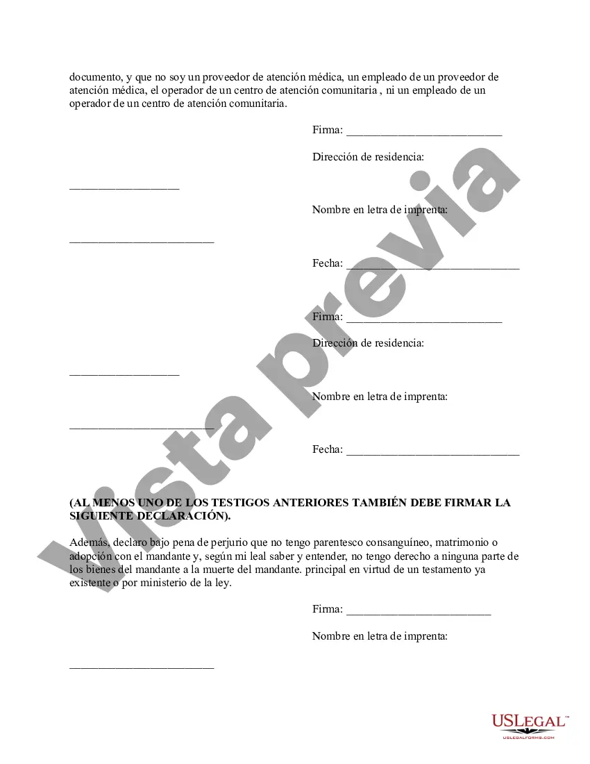 Preview Poder General para el Cuidado y Custodia del Hijo o Hijos