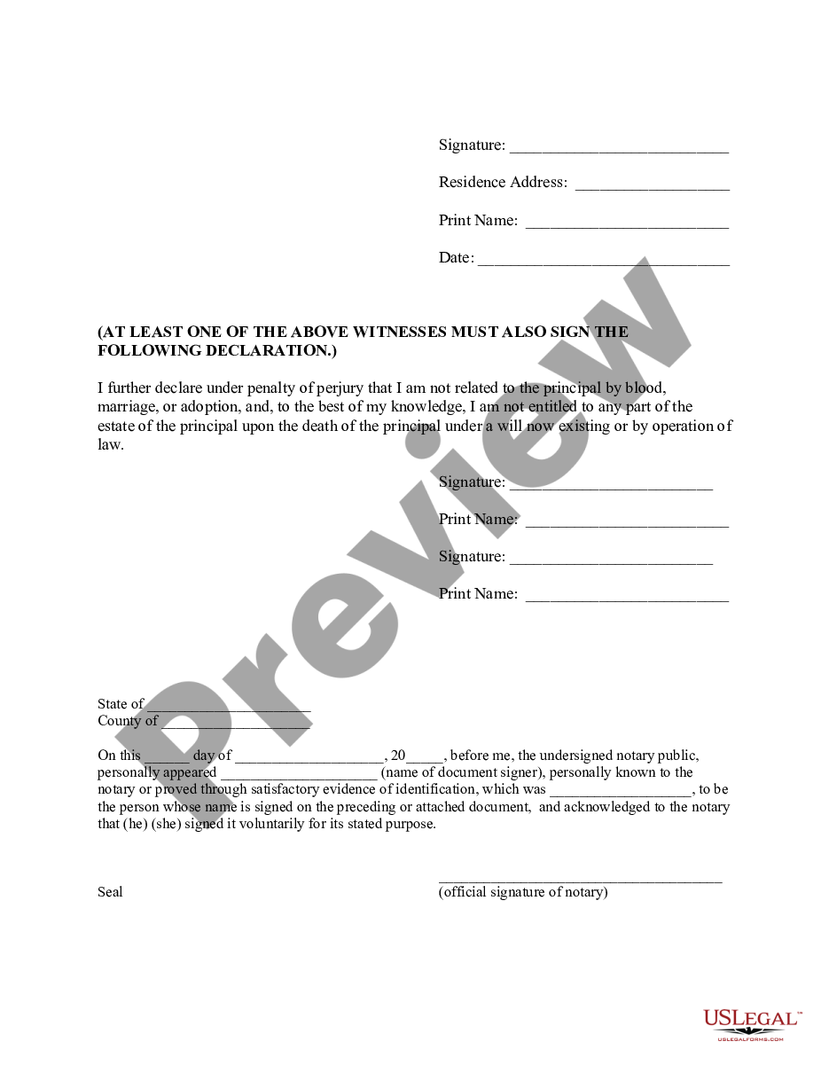 page 4 General Power of Attorney for Care and Custody of Child or Children preview