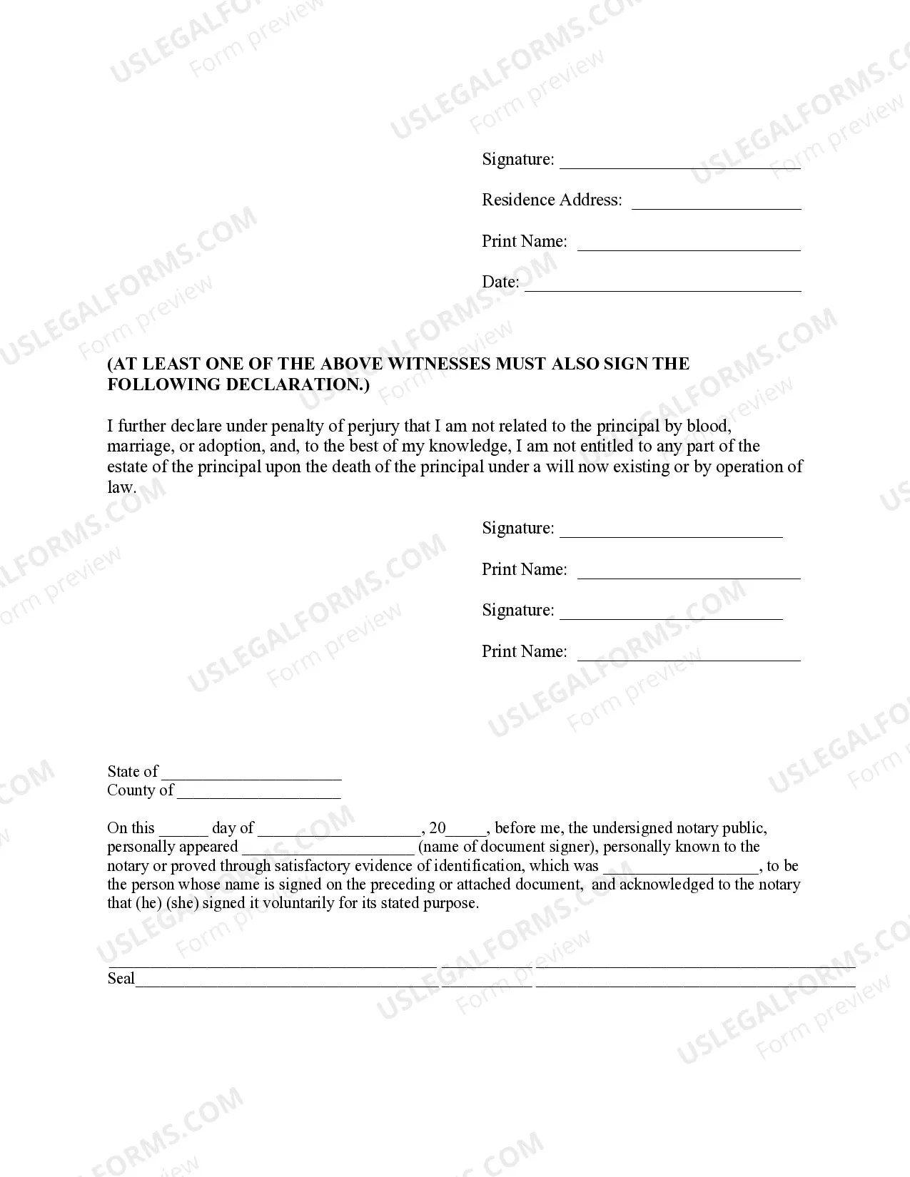 Preview General Power of Attorney for Care and Custody of Child or Children