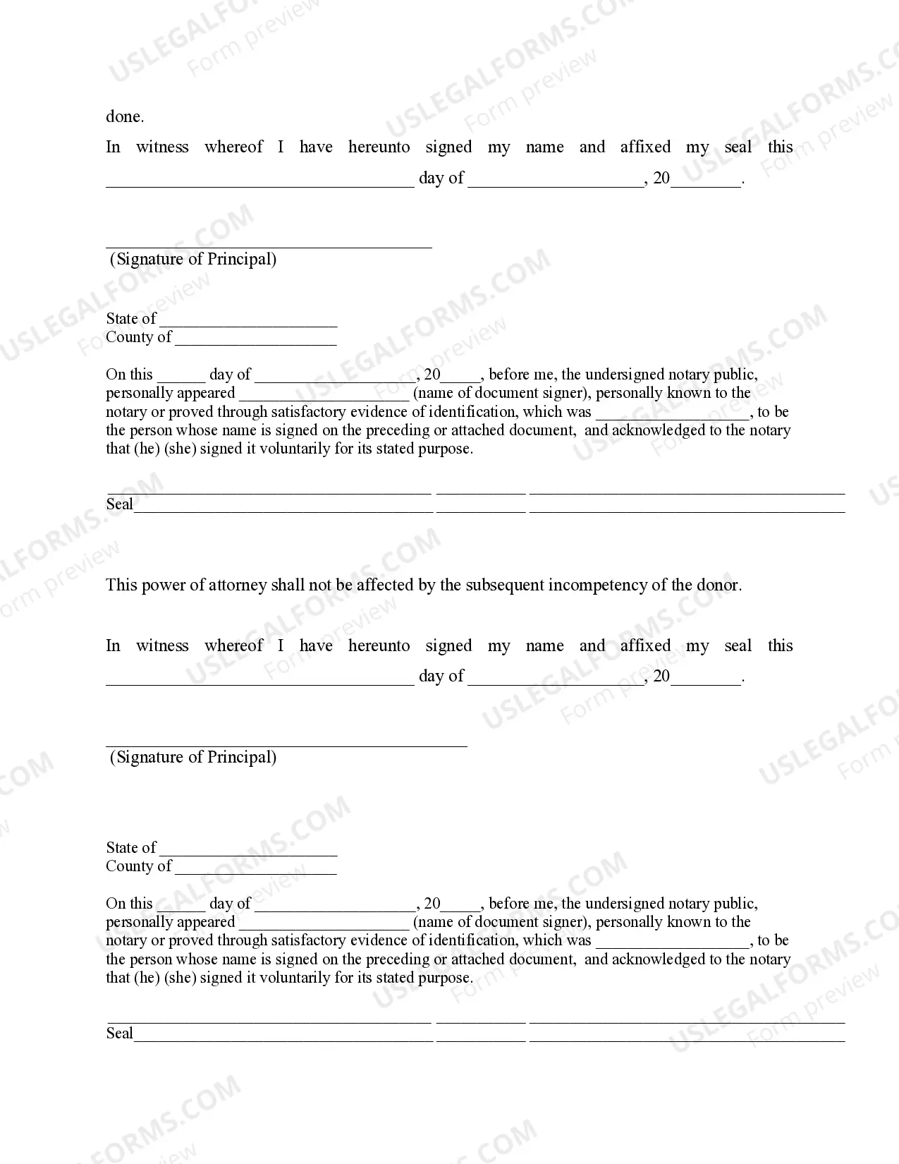 Preview Statutory Short Form Power of Attorney