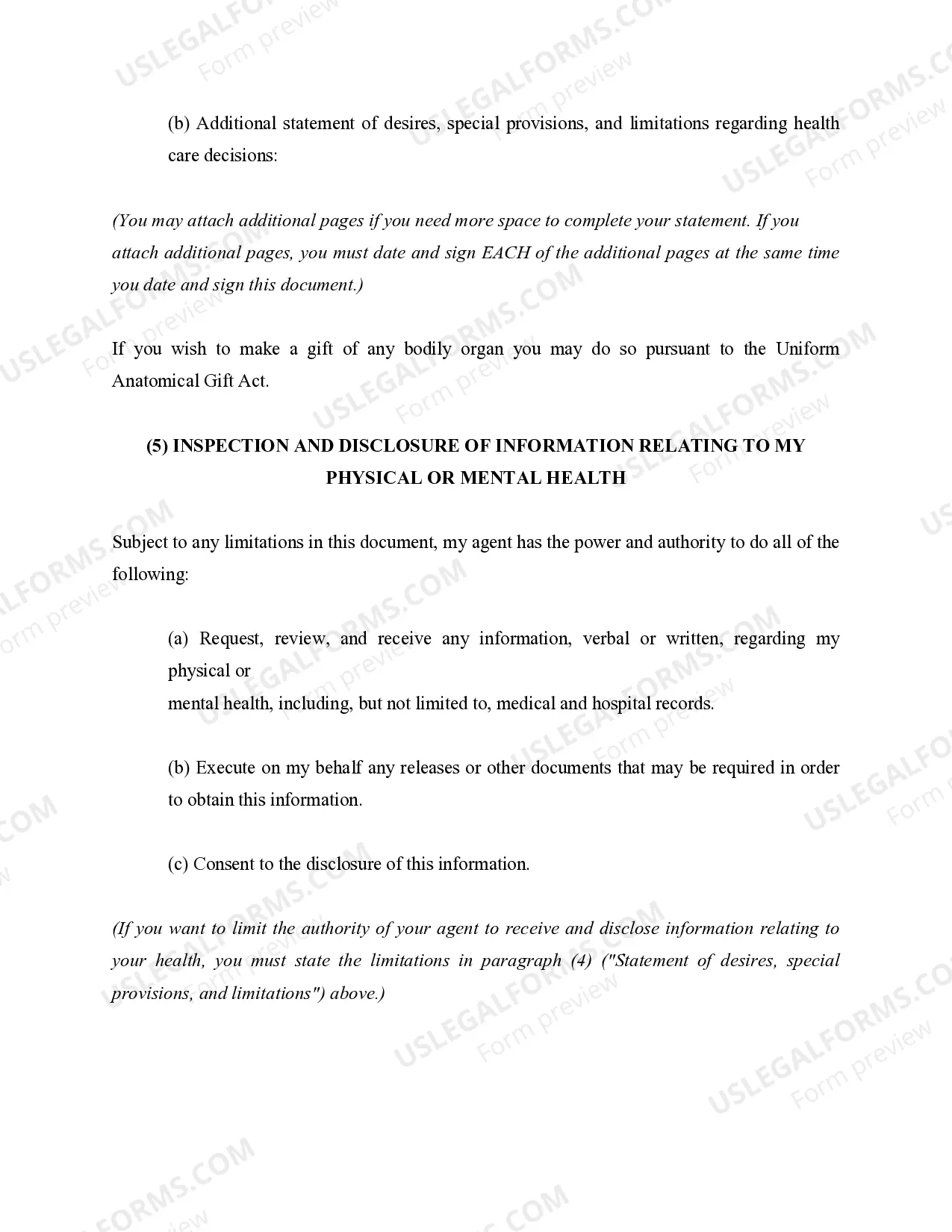 Preview Statutory Durable Power of Attorney for Health Care