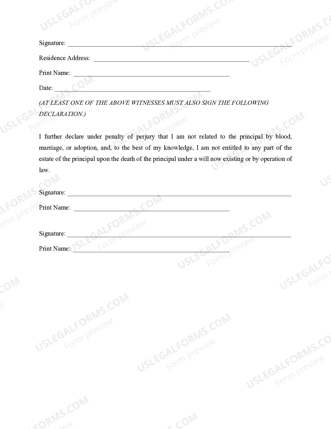 Preview Statutory Durable Power of Attorney for Health Care