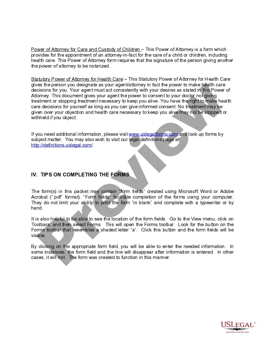 Preview Rhode Island Power of Attorney Forms Package