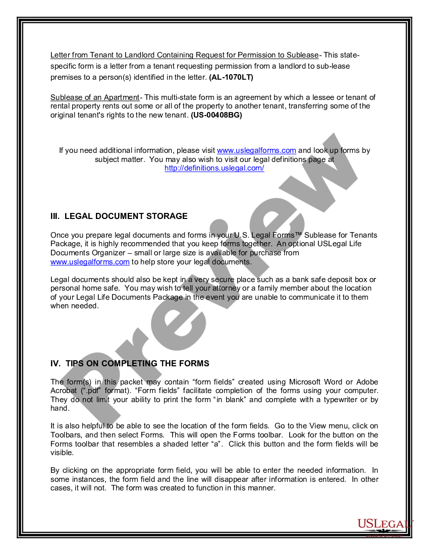 Rhode Island Landlord Tenant Sublease Package US Legal Forms