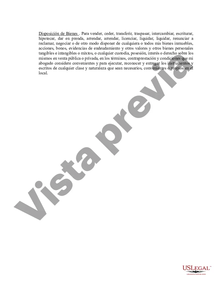 Preview Poder notarial limitado en el que se especifican poderes con ejemplos de poderes incluidos