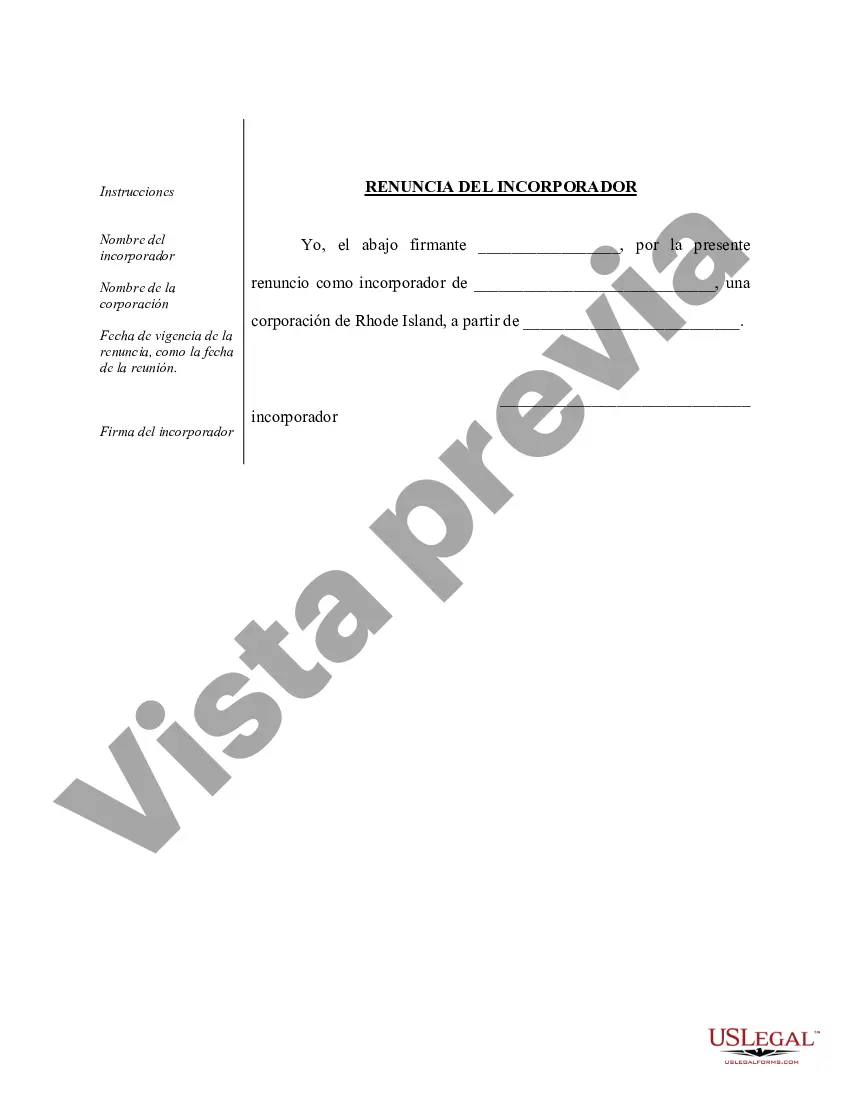 Preview Ejemplo de actas organizativas para una corporación de servicios profesionales de Rhode Island