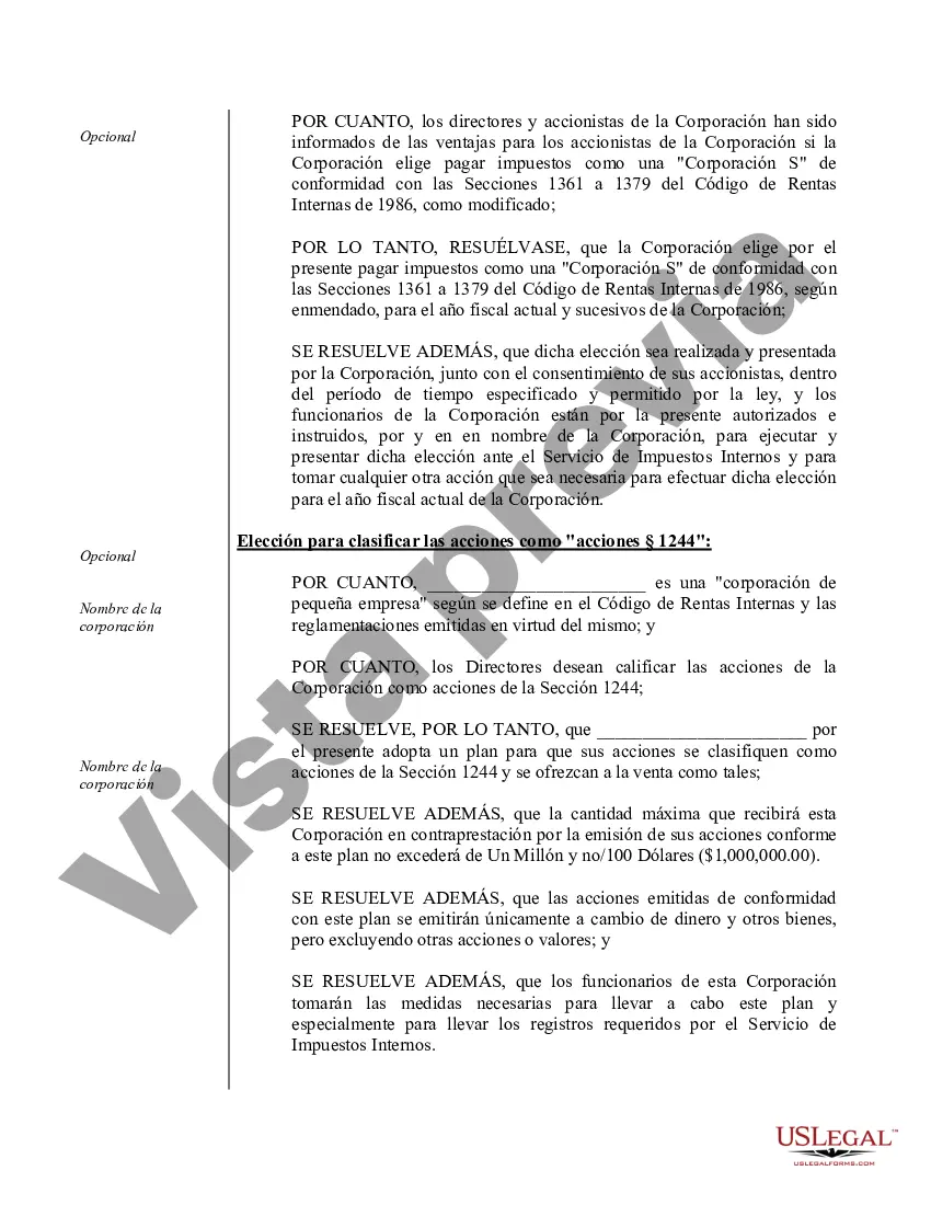 Preview Ejemplo de actas organizativas para una corporación de servicios profesionales de Rhode Island
