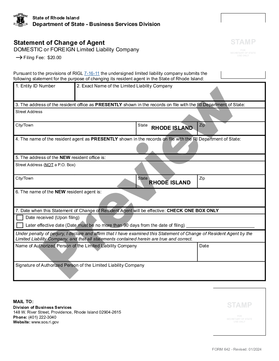 page 7 Rhode Island Change of Registered Agent preview