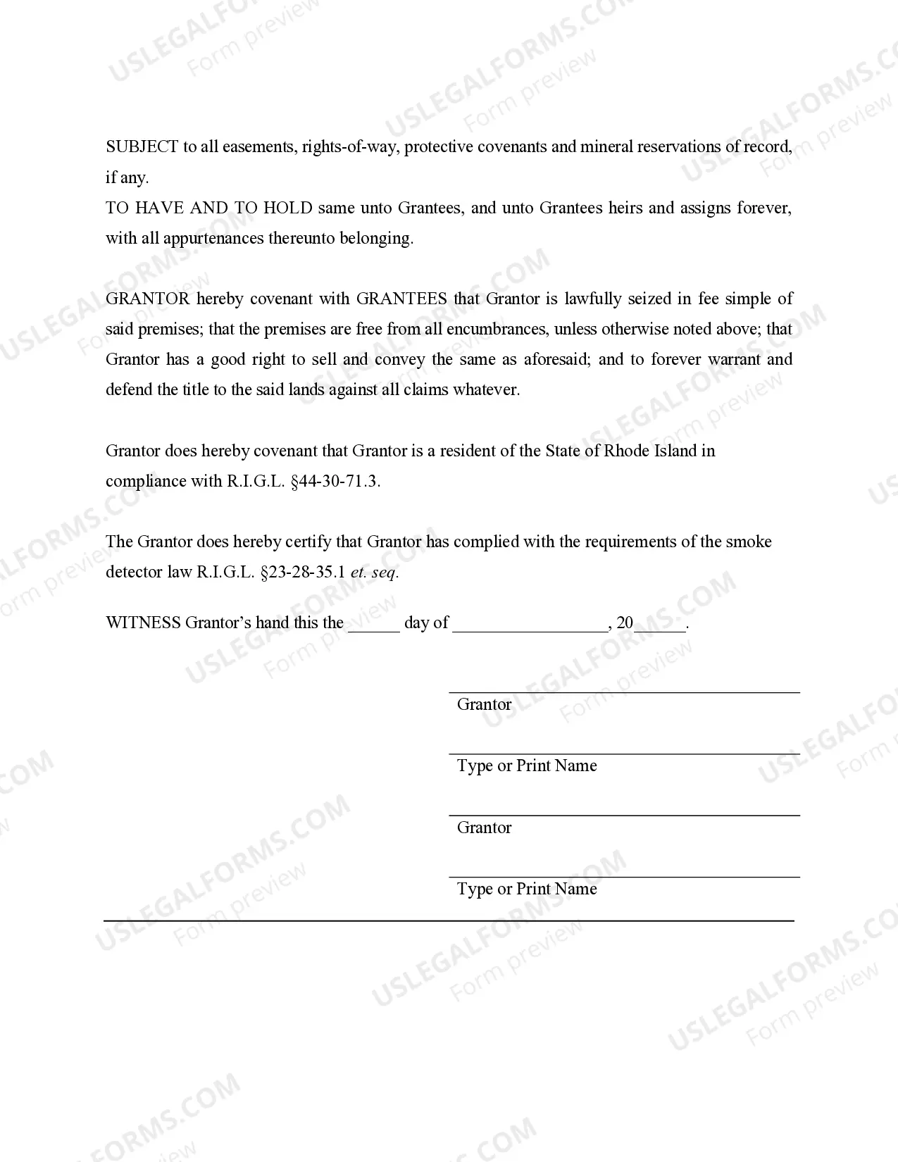 Preview Warranty Deed for Parents to Child with Reservation of Life Estate