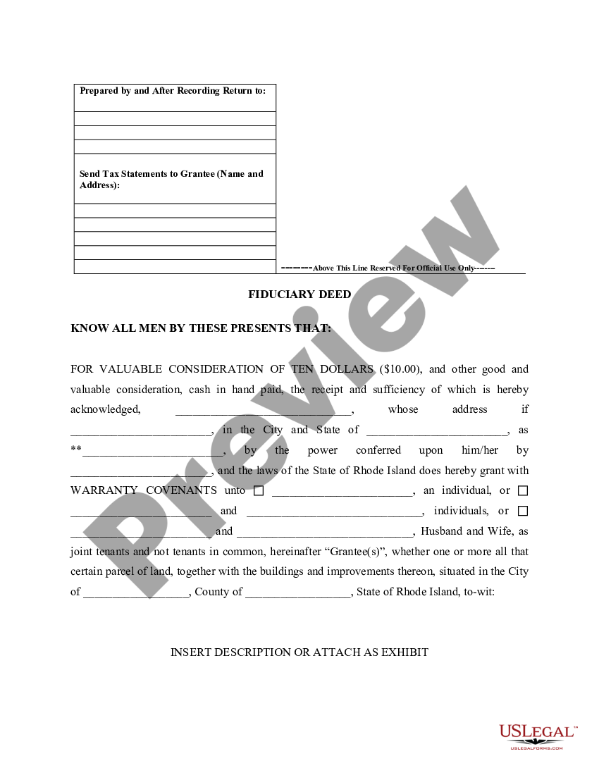 page 3 Fiduciary Deed for use by Executors, Trustees, Trustors, Administrators and other Fiduciaries preview