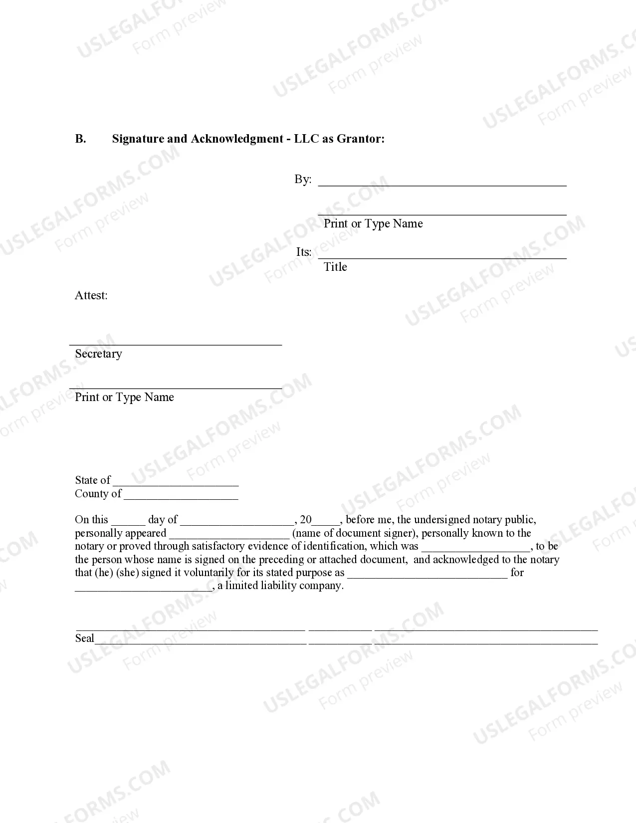 Preview Warranty Deed from Limited Partnership or LLC is the Grantor, or Grantee