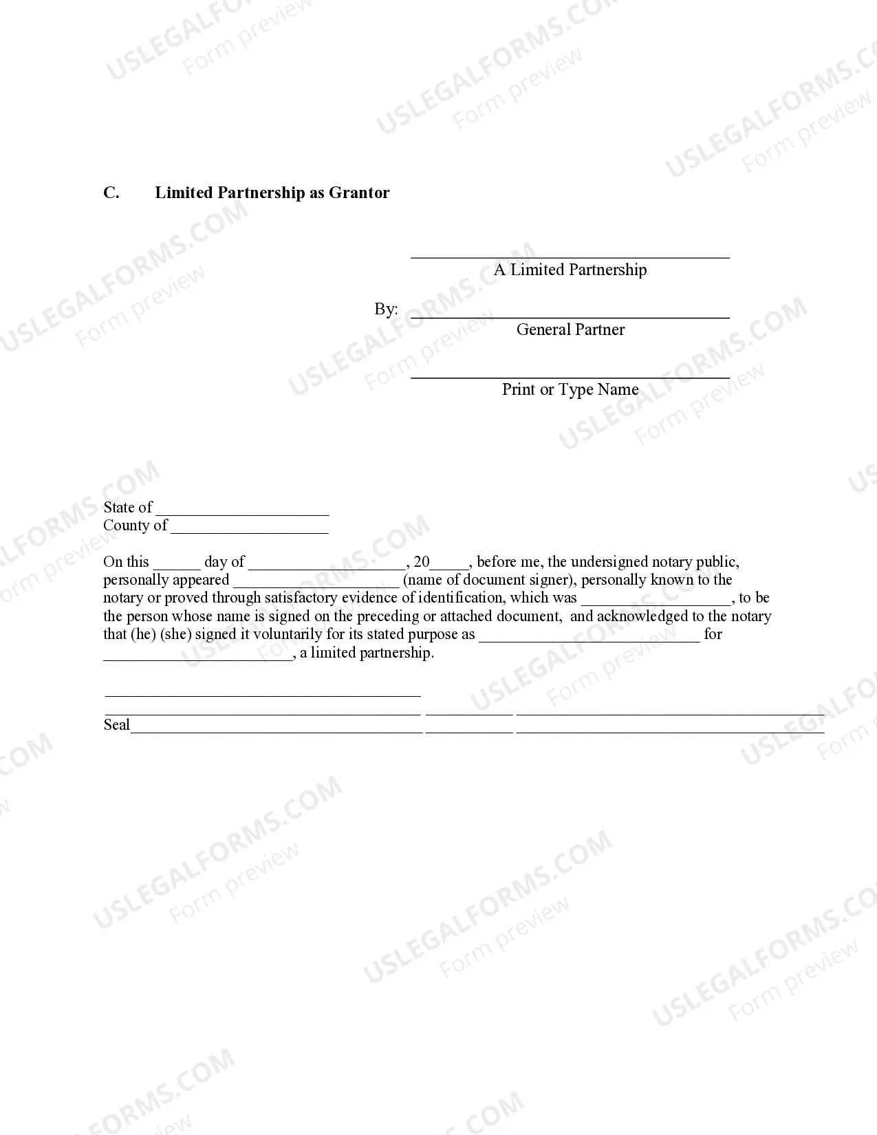 Preview Warranty Deed from Limited Partnership or LLC is the Grantor, or Grantee