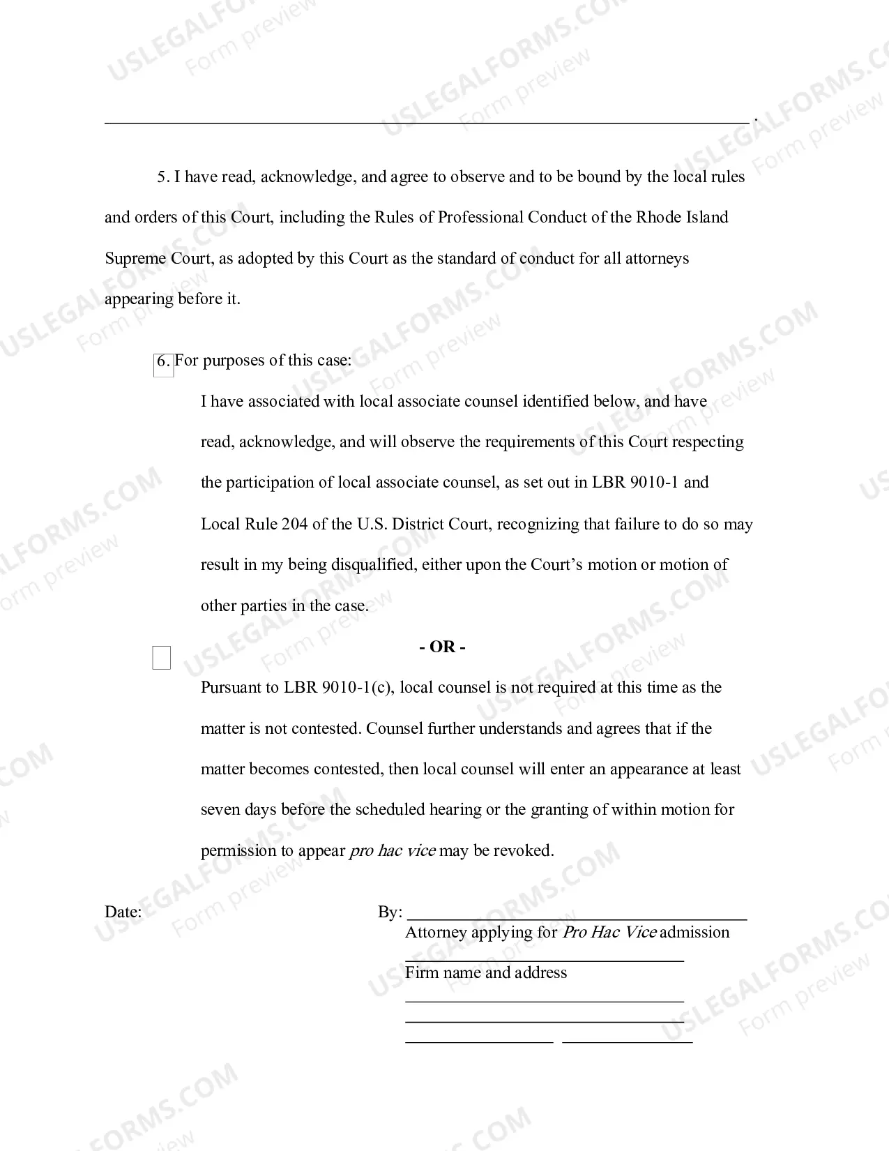 Preview Attorney Certification In Support of Motion For Admission Pro Hac Vice