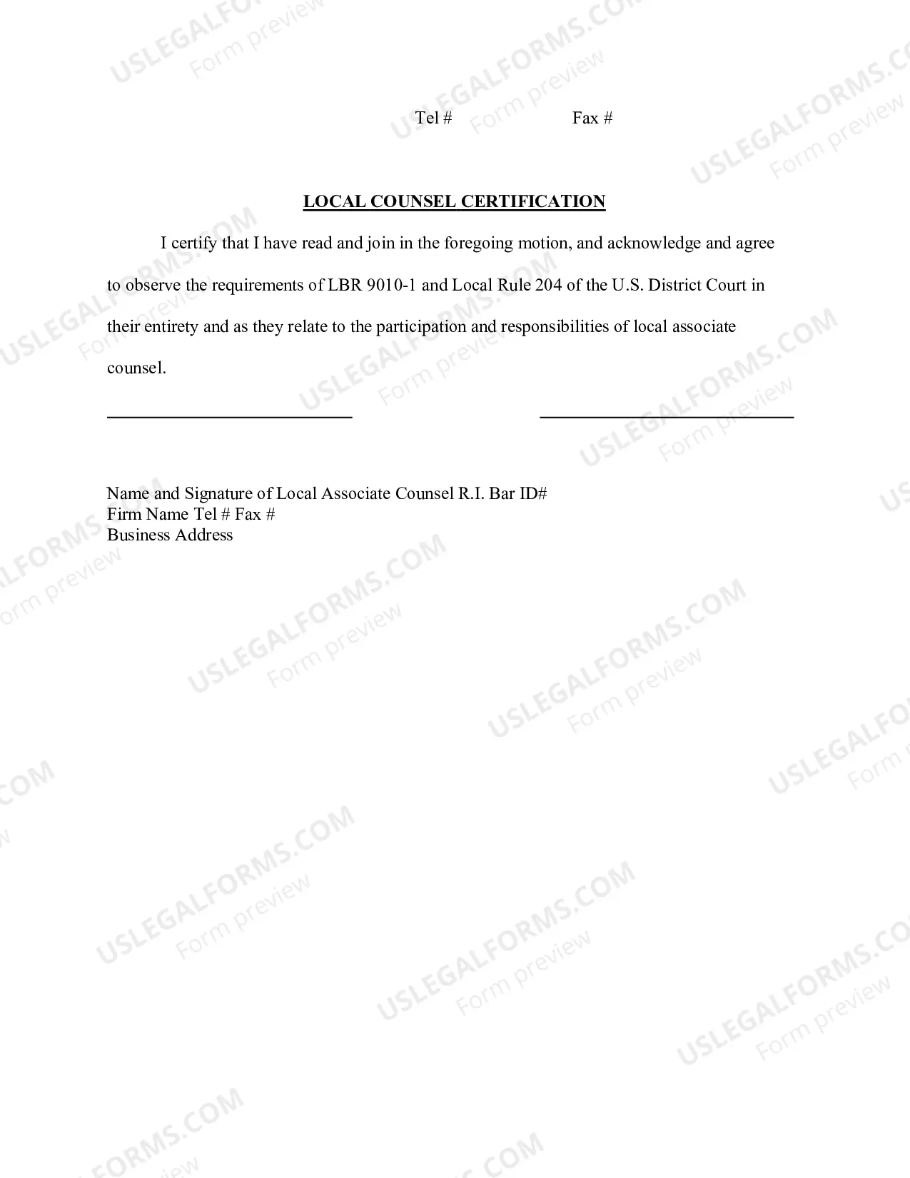 Preview Attorney Certification In Support of Motion For Admission Pro Hac Vice