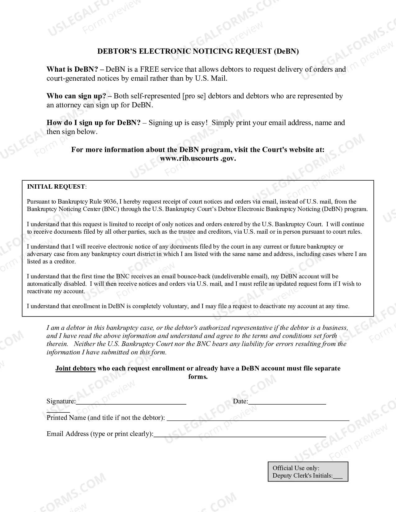 Preview Certification By Pro Se Debtor