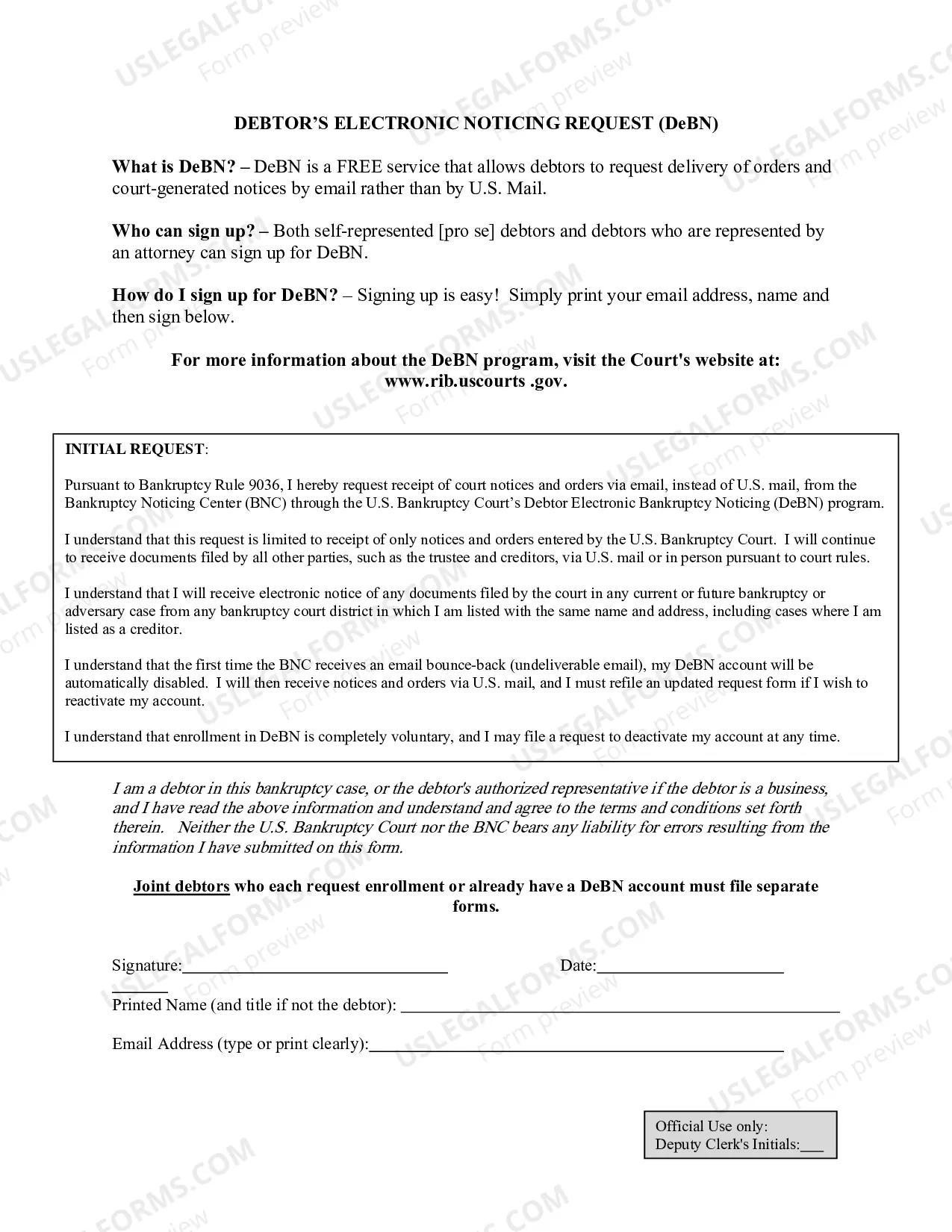 Preview Certification By Pro Se Debtor