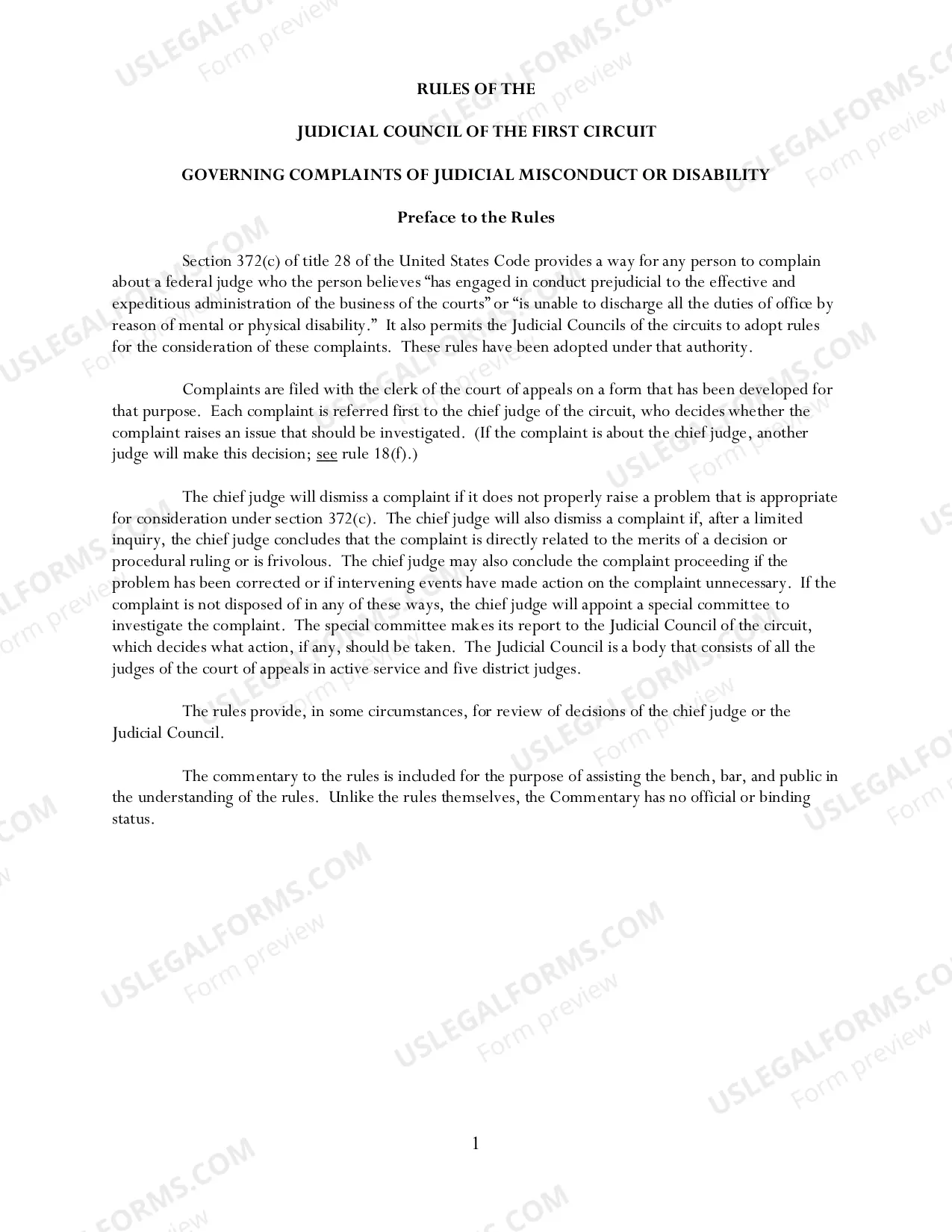 Preview Complaint of Judicial Misconduct Or Disability