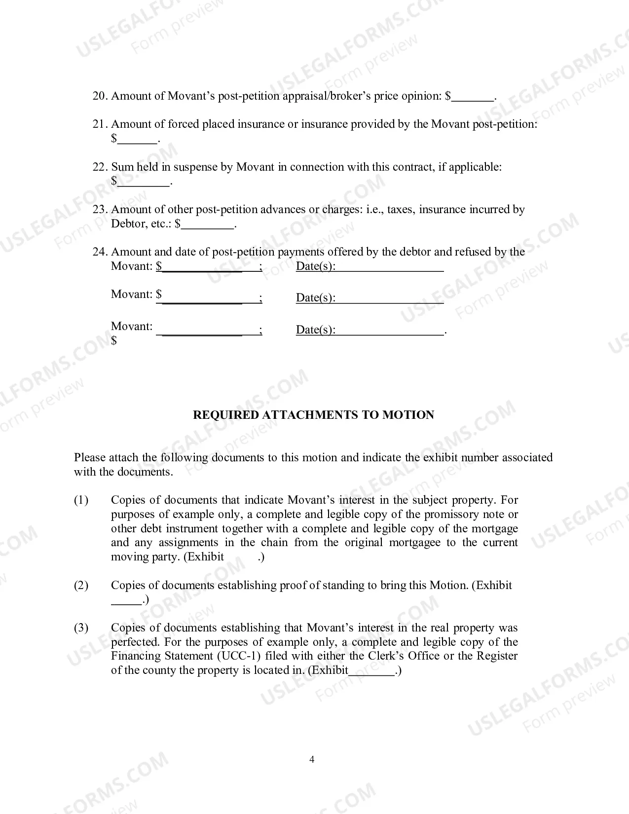 Preview Relief From Stay Worksheet