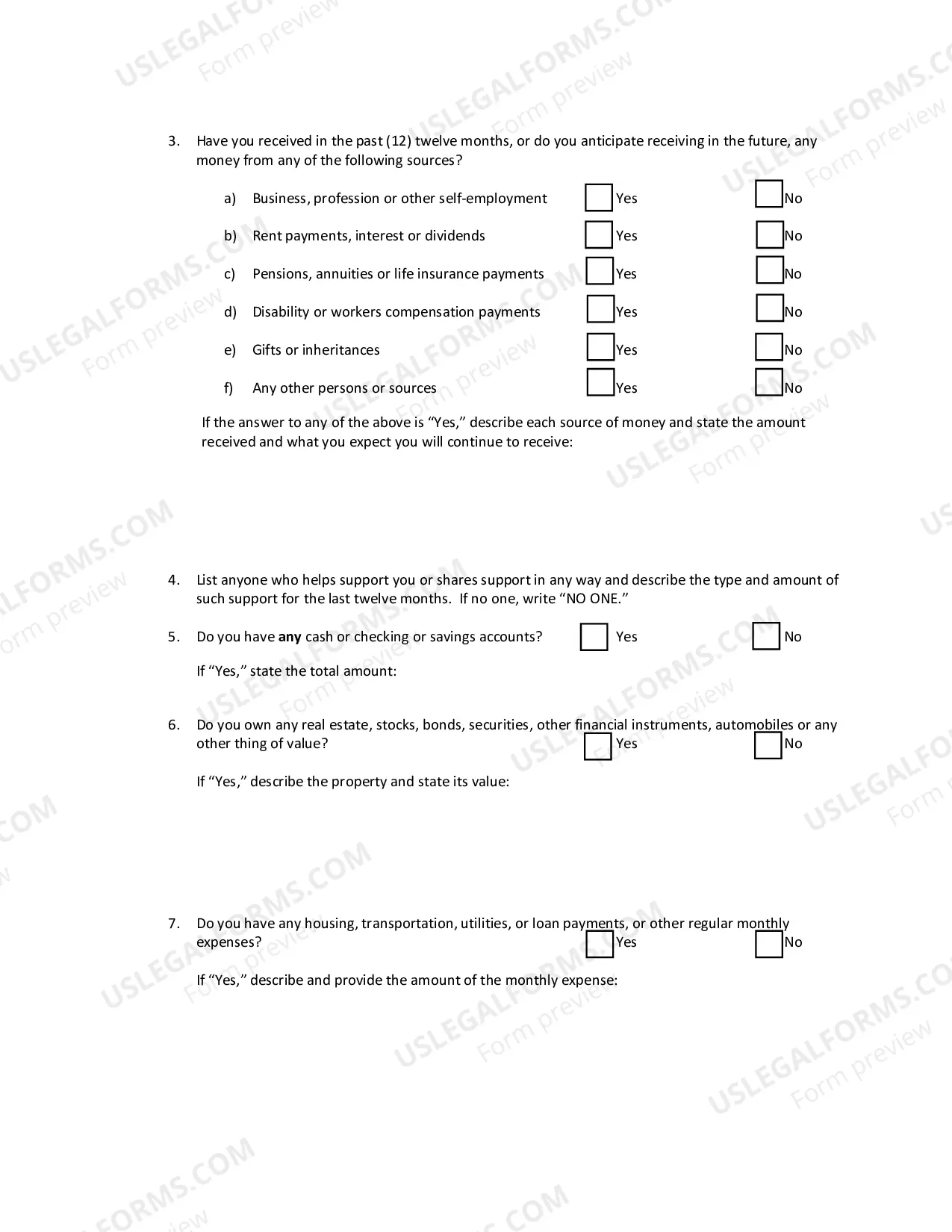 Preview Application To Proceed Without Prepayment of Fees and Affidavit