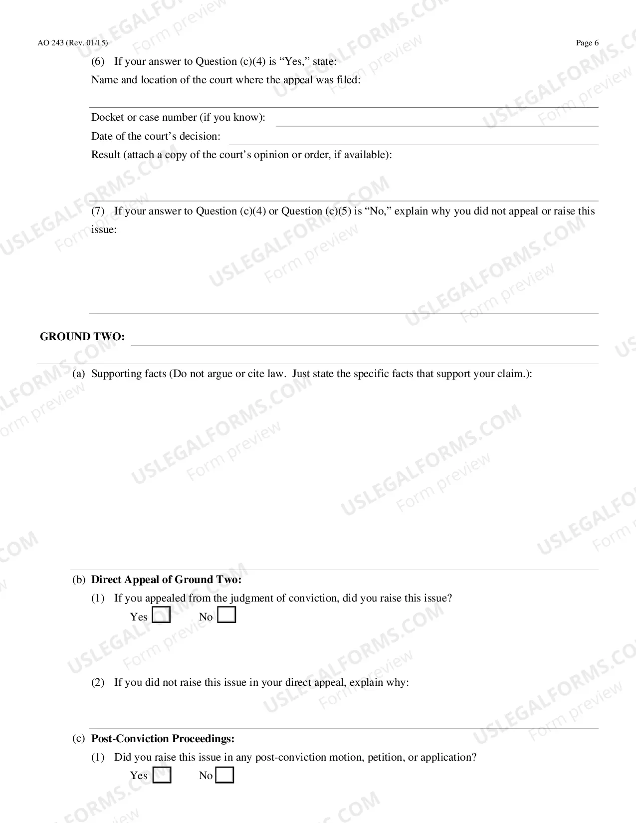 Preview Motion to Vacate, Set Aside, or Correct a Sentence By a Person in Federal Custody - (28 U.S.C. Sec. 2255)