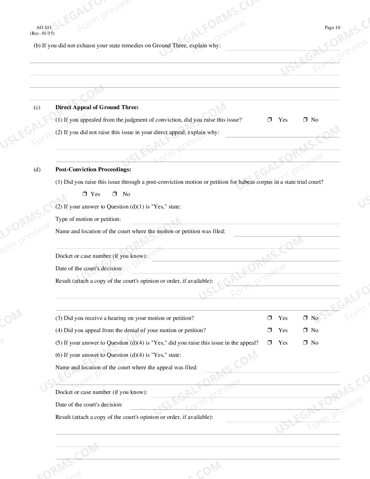 Preview Petition for Relief From a Conviction or Sentence By a Person in State Custody - (28 U.S.C. 2254)