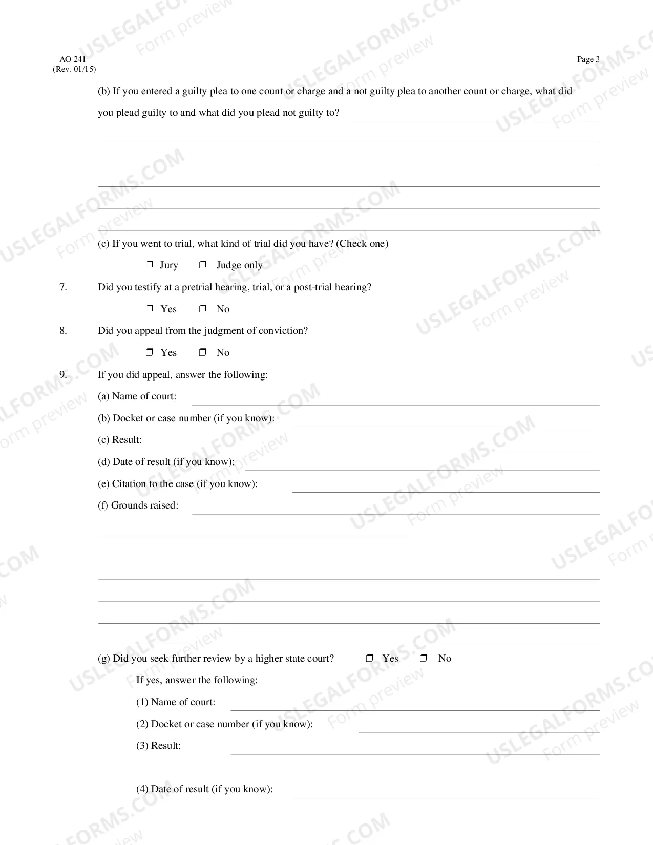 Preview Petition for Relief From a Conviction or Sentence By a Person in State Custody - (28 U.S.C. 2254)