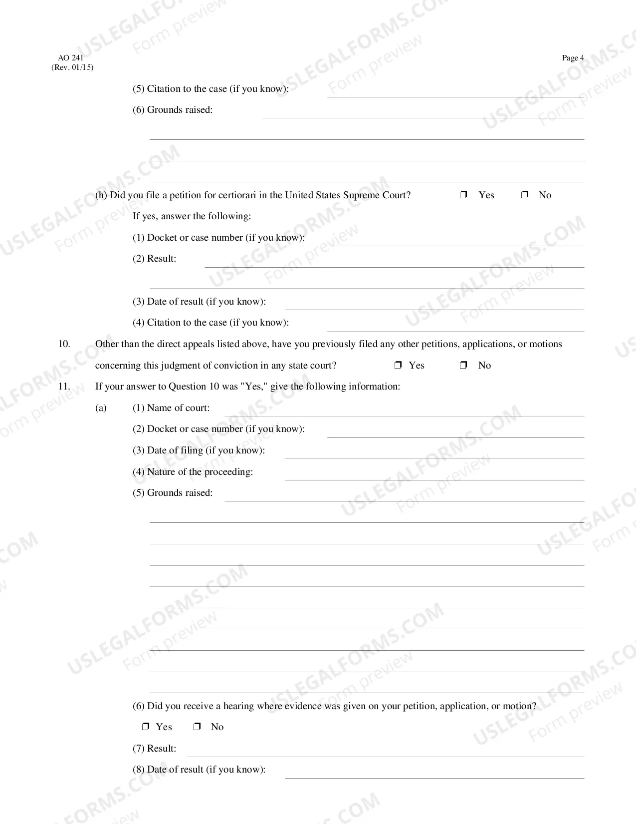 Preview Petition for Relief From a Conviction or Sentence By a Person in State Custody - (28 U.S.C. 2254)