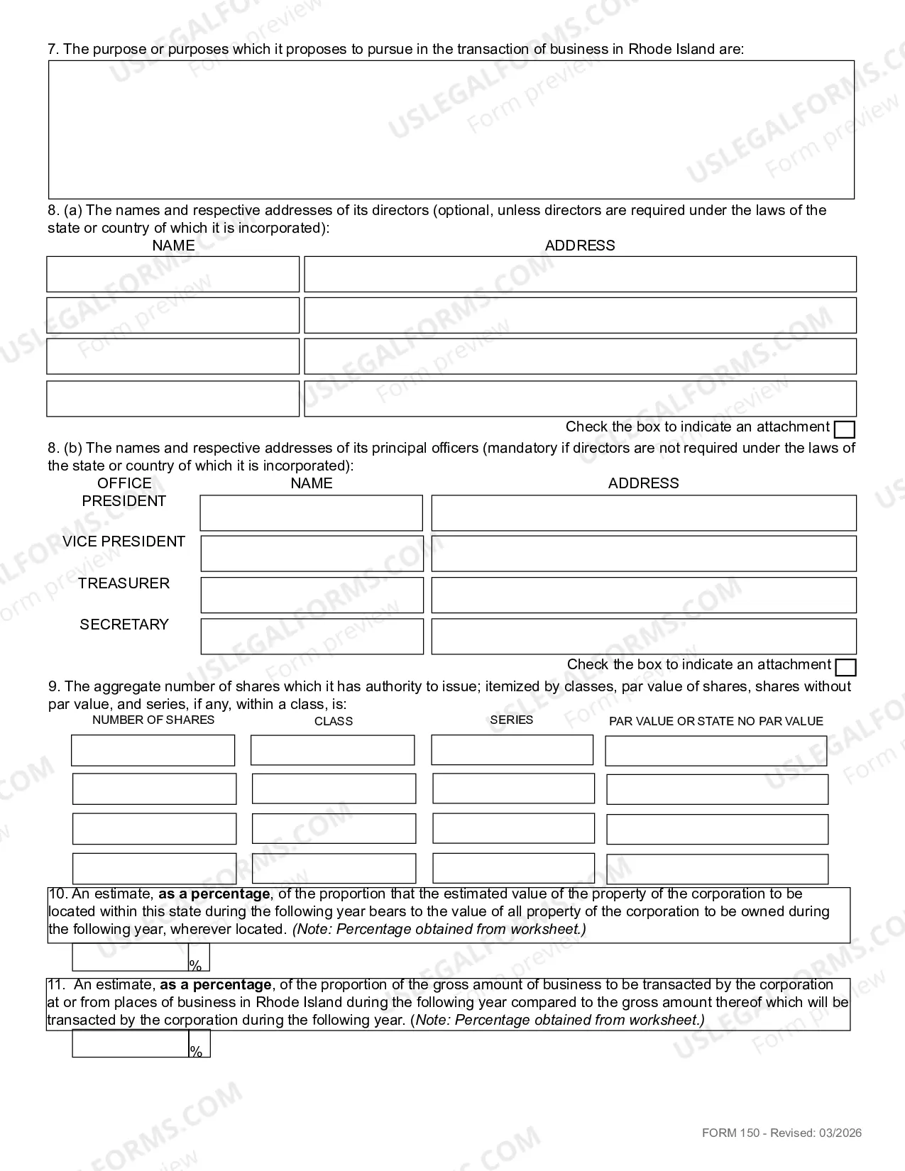 Preview Application For Certificate of Authority (Foreign Corp)