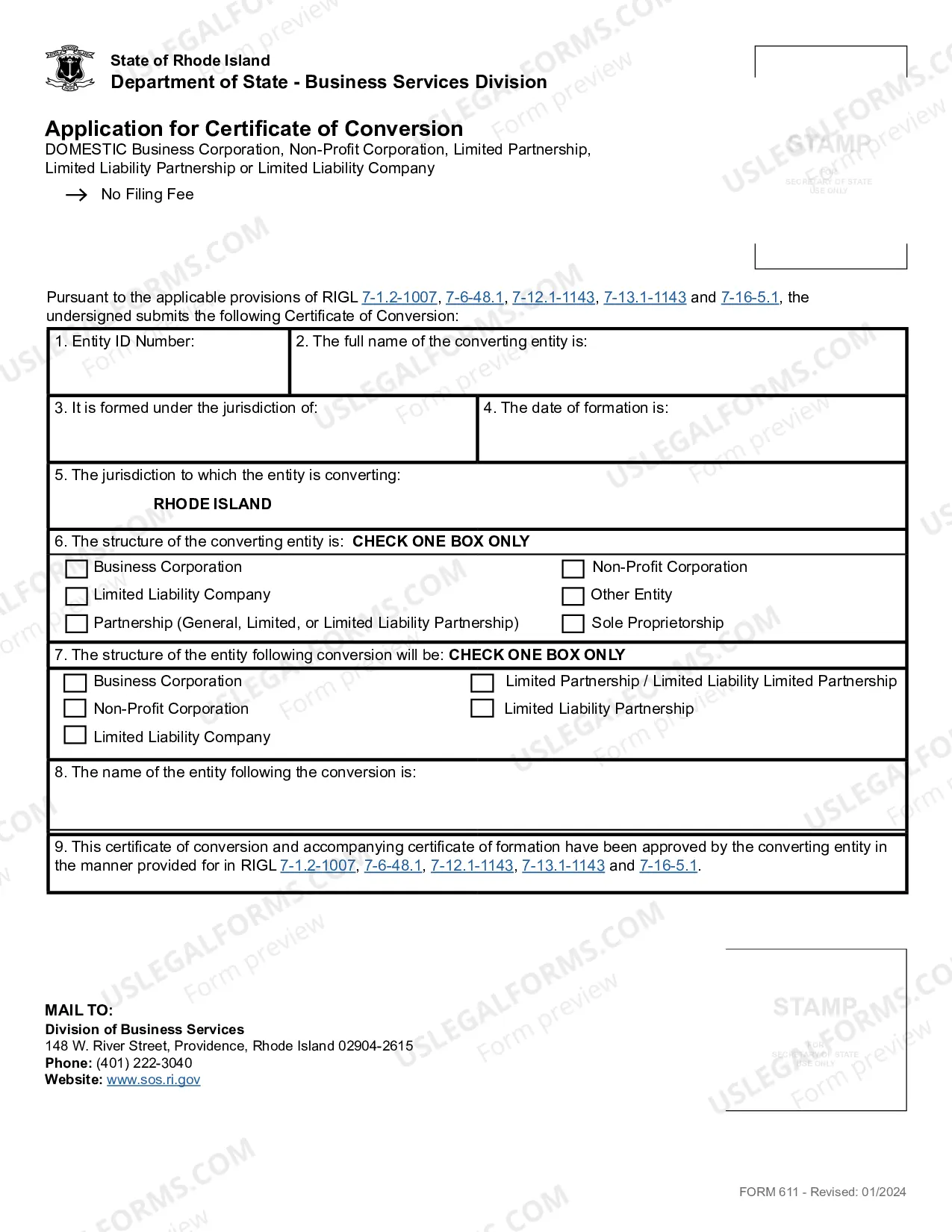 Preview Certificate of Conversion