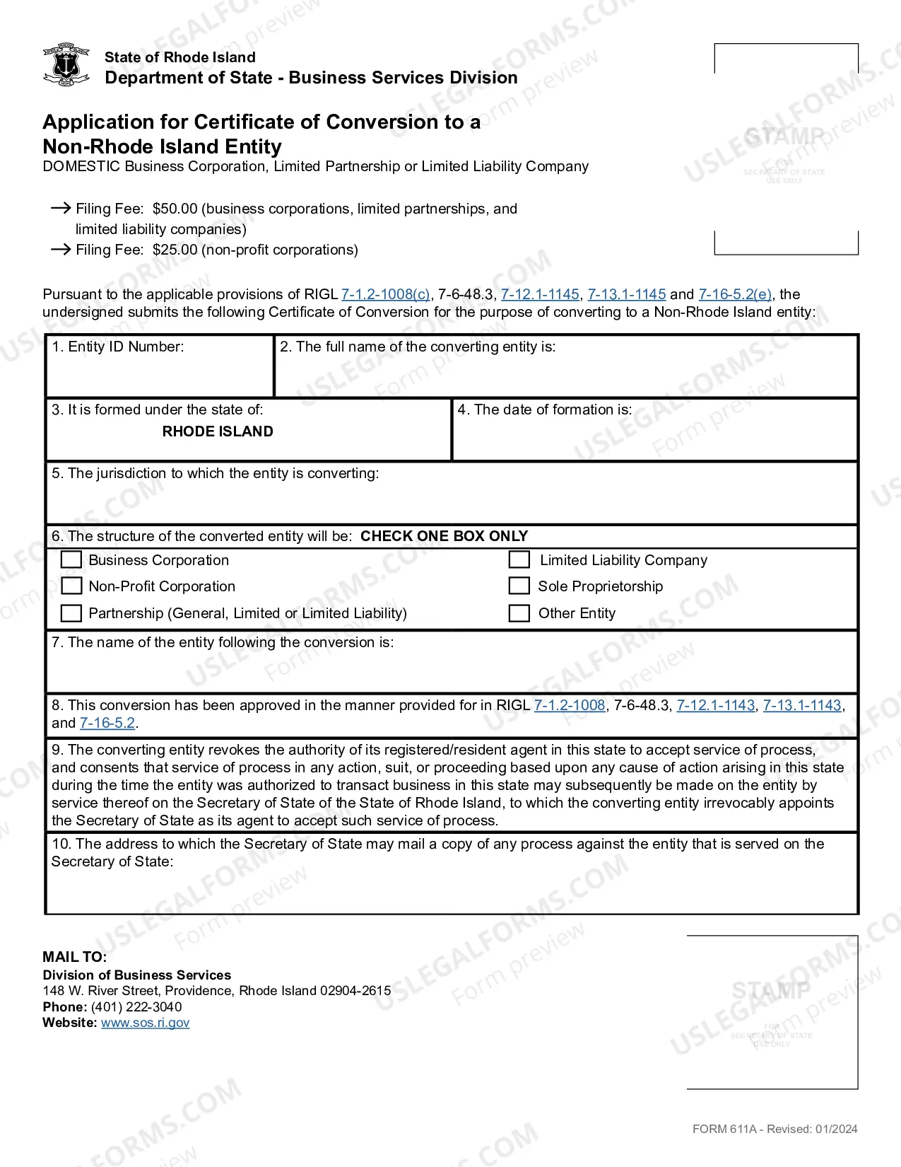 Preview Certificate of Conversion