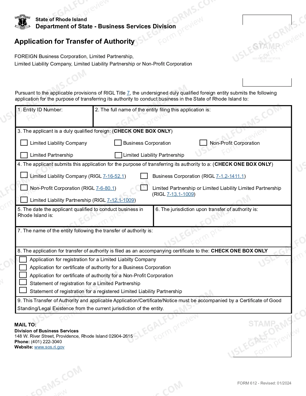 Preview Transfer of Authority