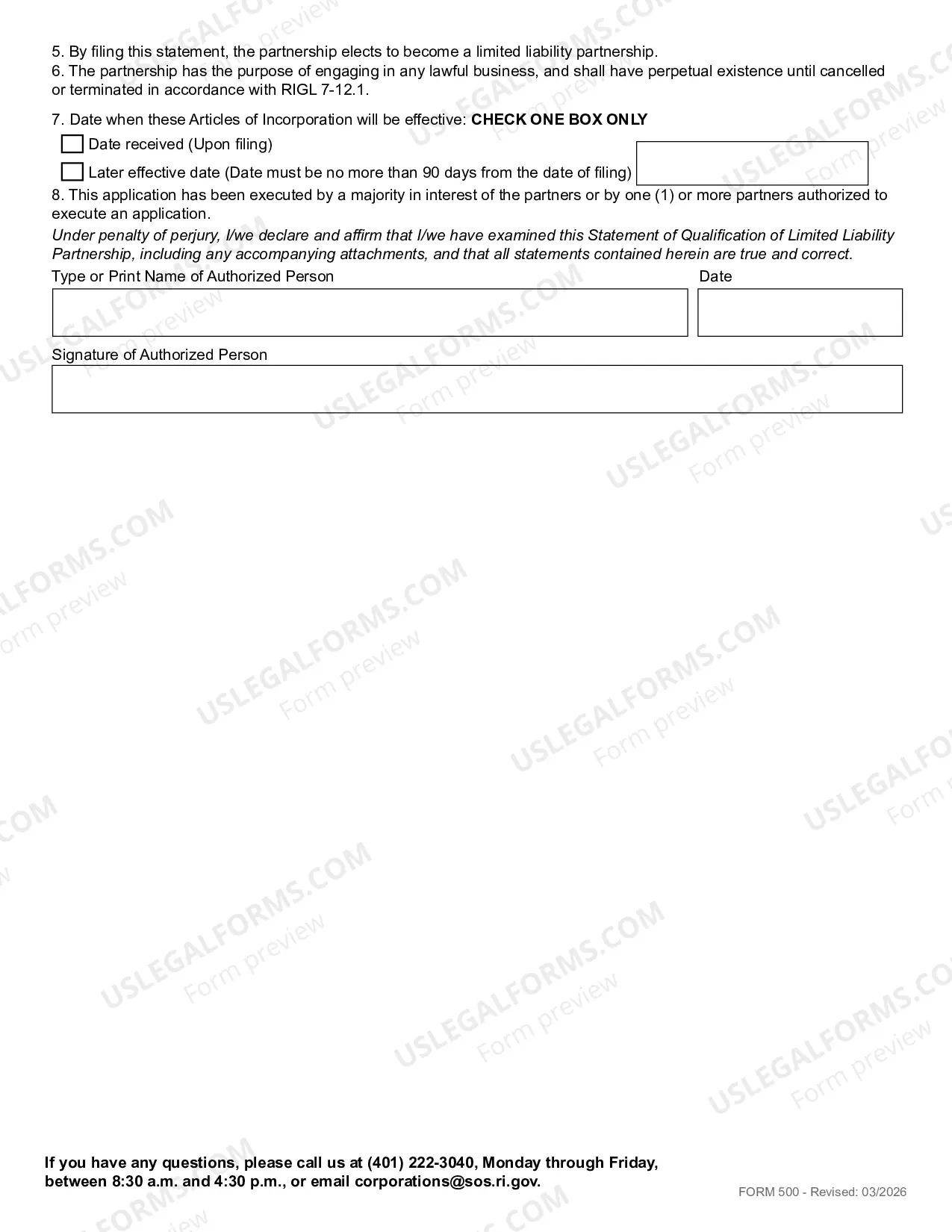 Preview Registration of Limited Liability Partnership (Domestic LLP)