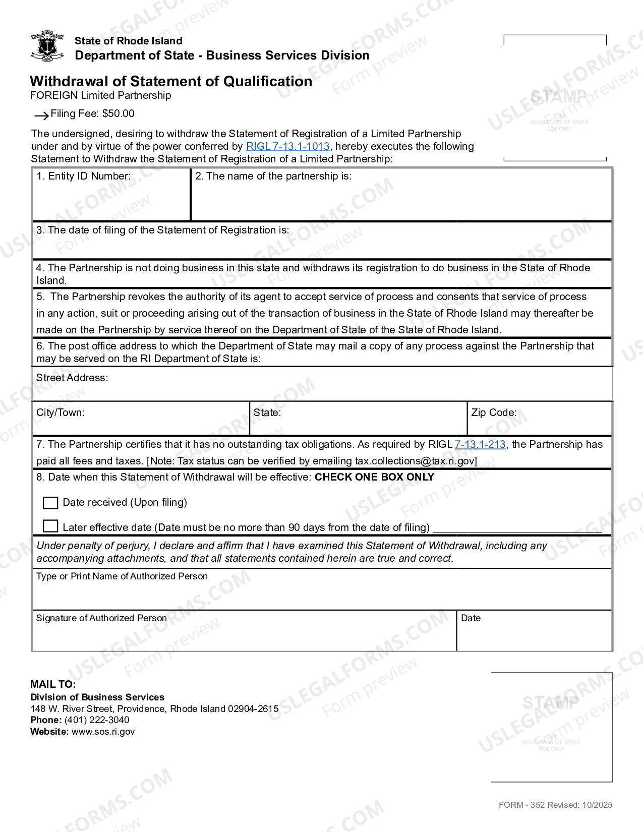 Preview Certificate of Amendment To Certificate of Registration (Foreign LP)